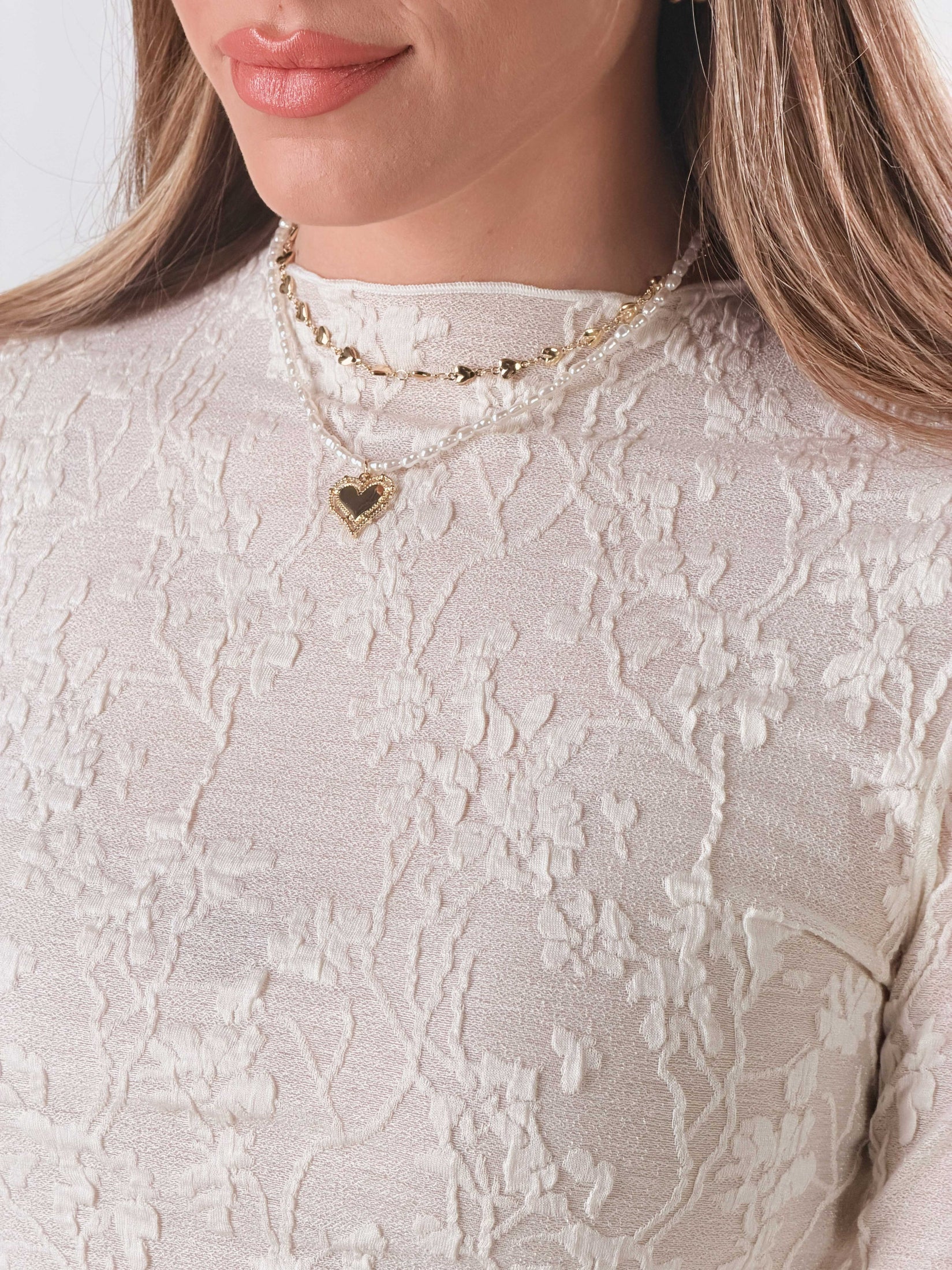 Maglia crop in pizzo|Colore:Bianco