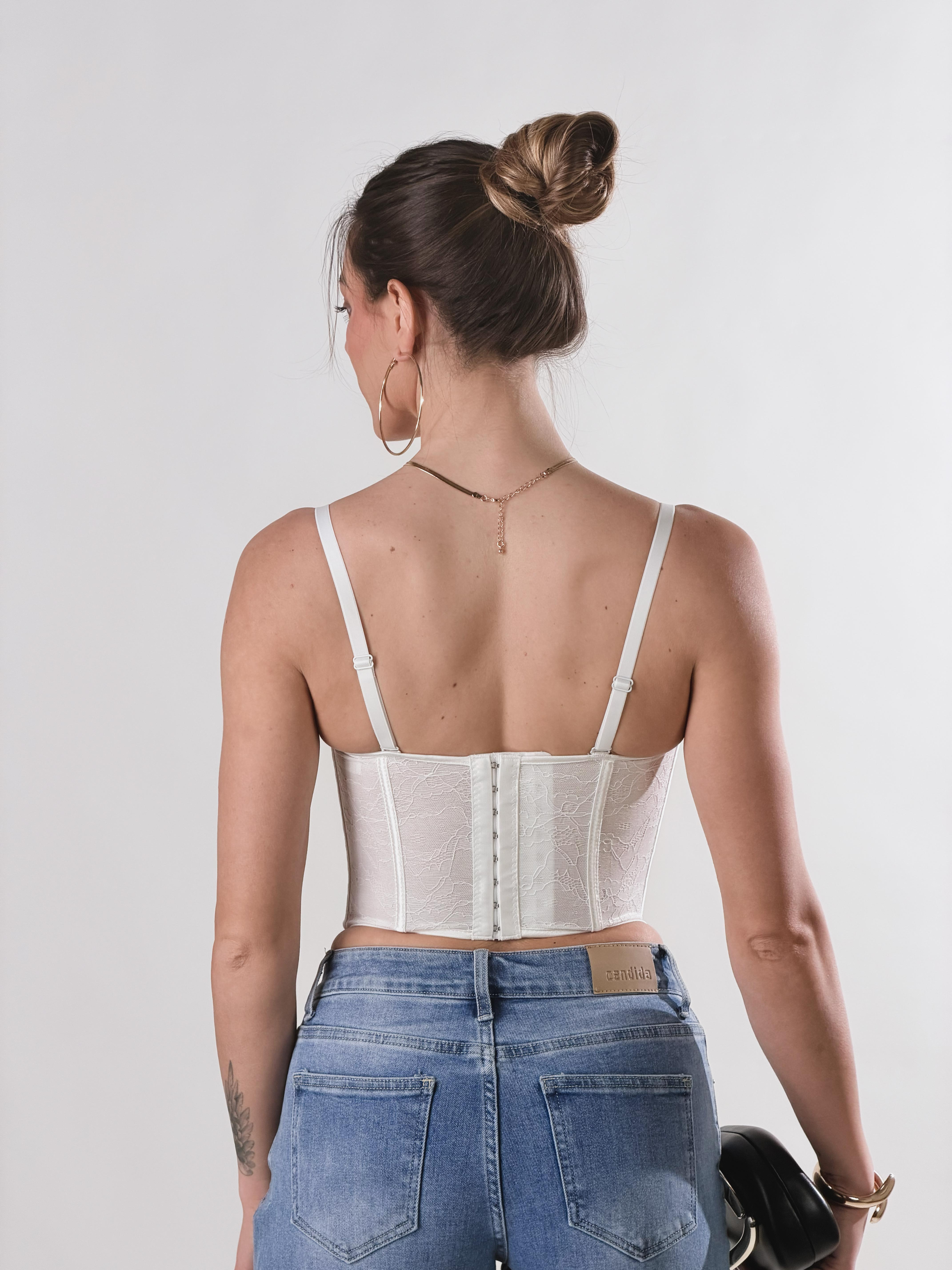 Top Bralette Pizzo|Colore:Bianco
