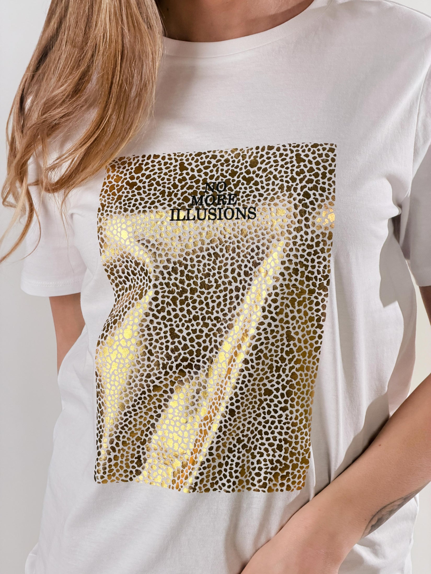 T- Shirt Gold|Colore:Bianco/oro