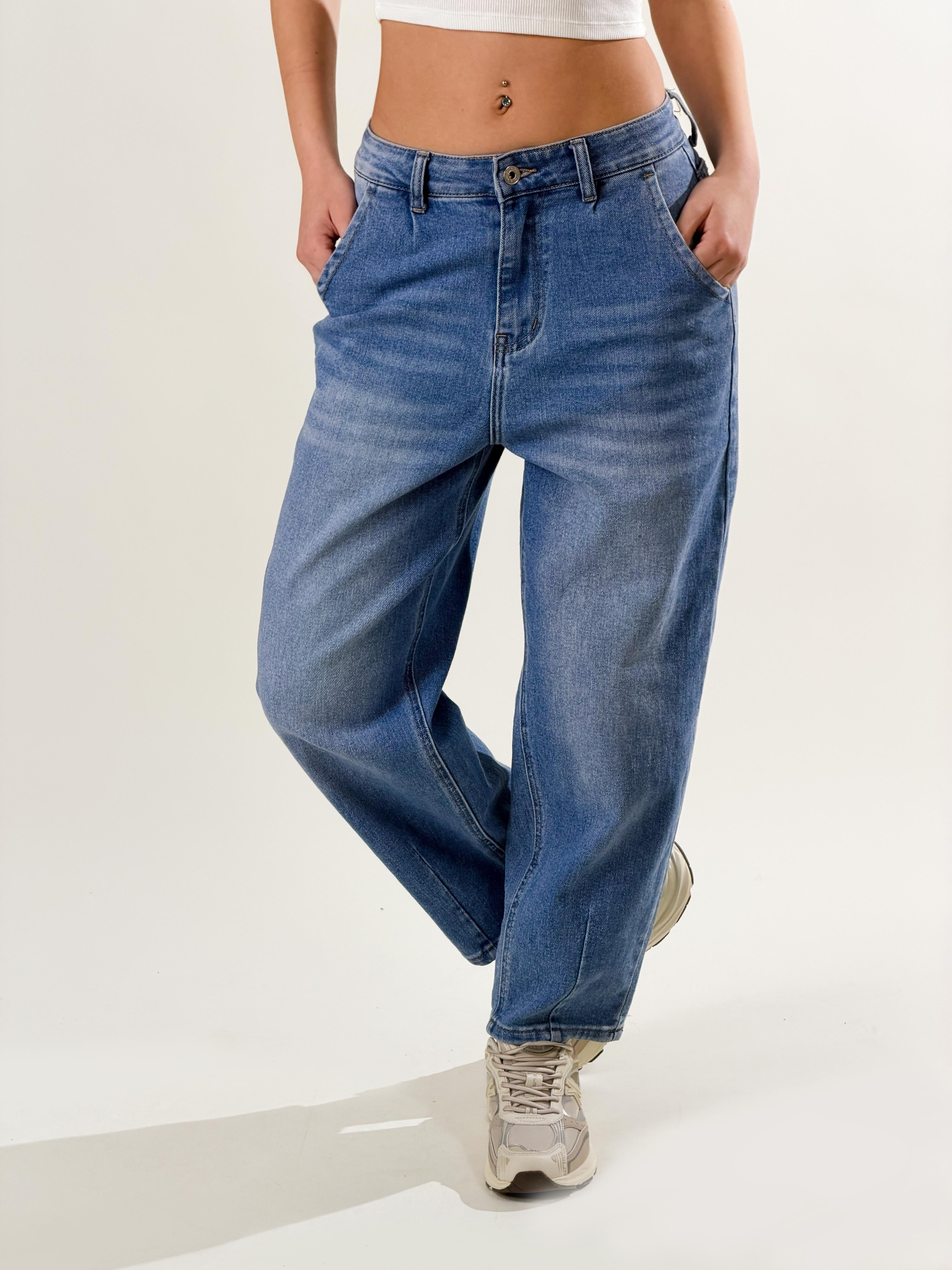 Jeans Mom Fit|Colore:Blu medio