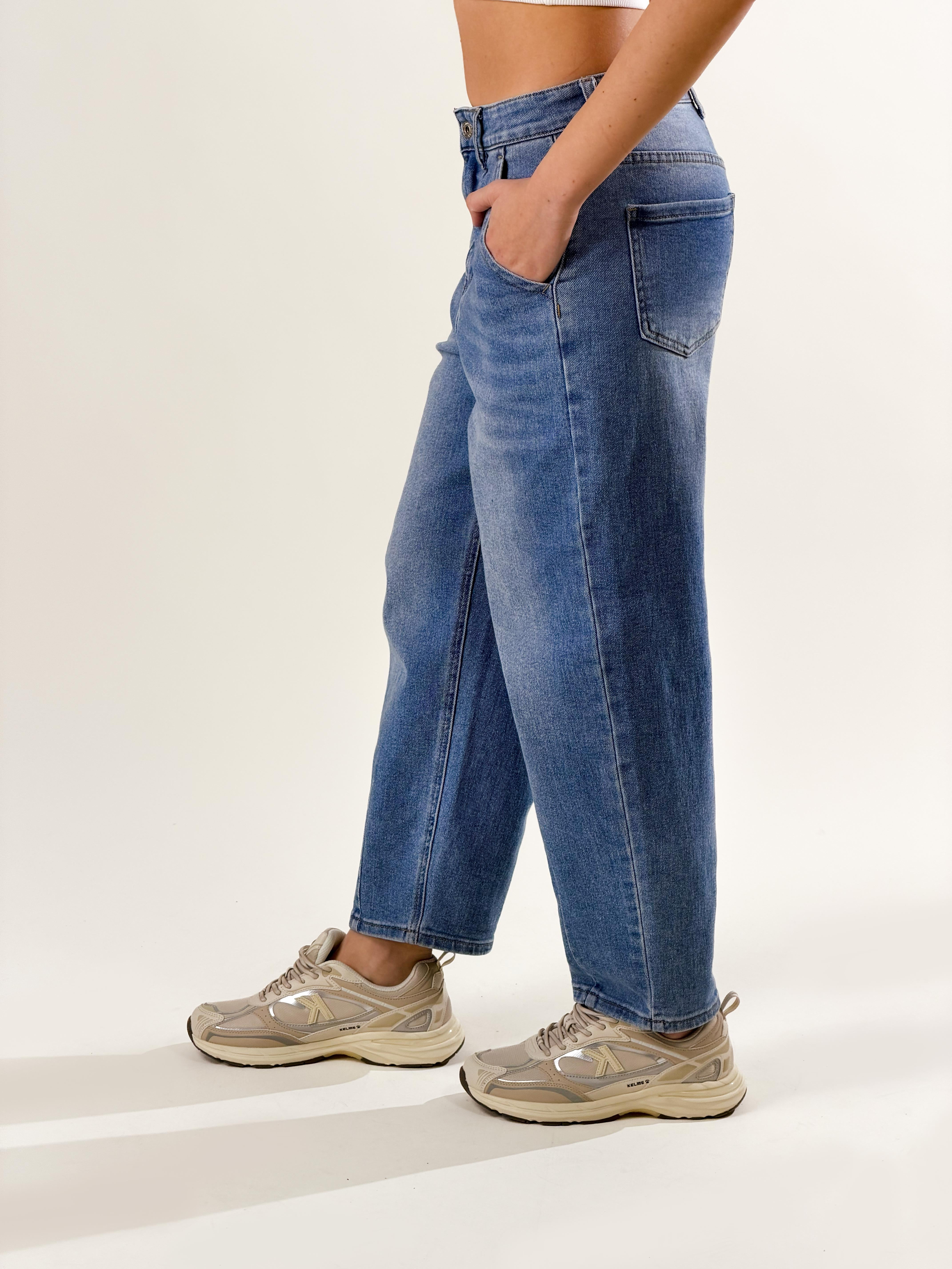 Jeans Mom Fit|Colore:Blu medio