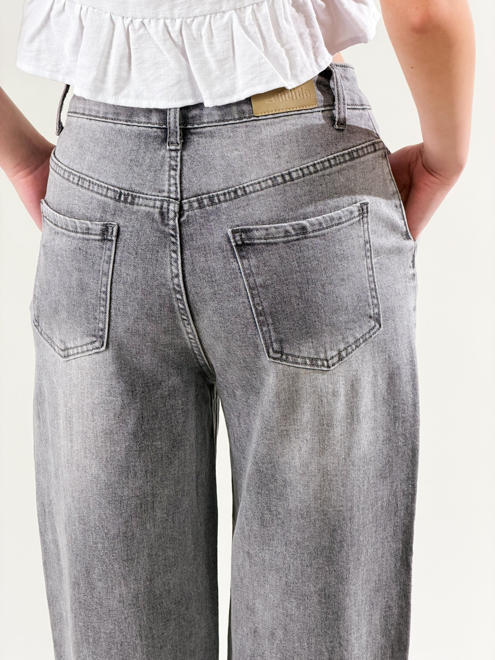 Jeans Mom Fit|Colore:Grigio chiaro