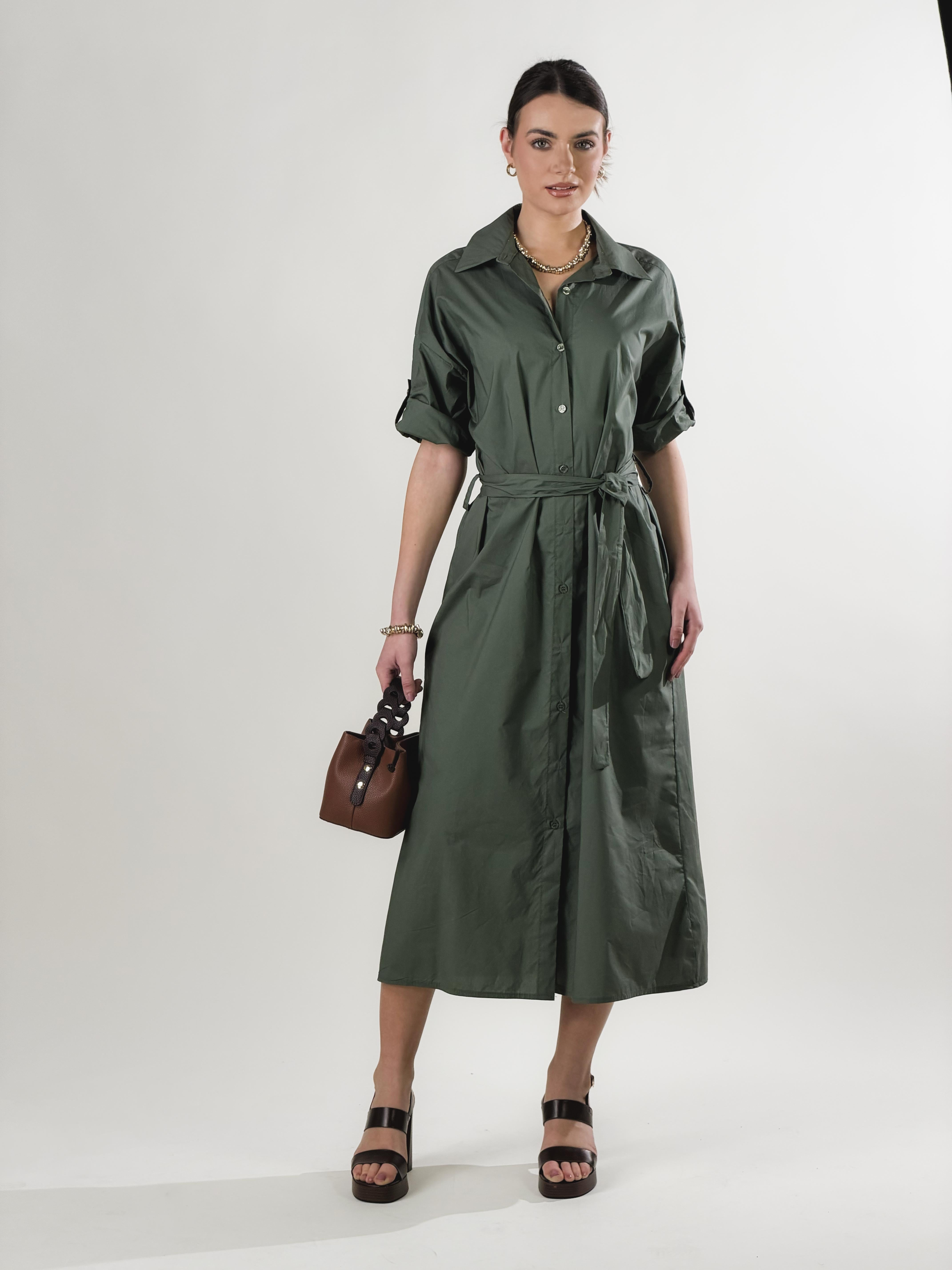 Abito chemisier|Colore:Militare