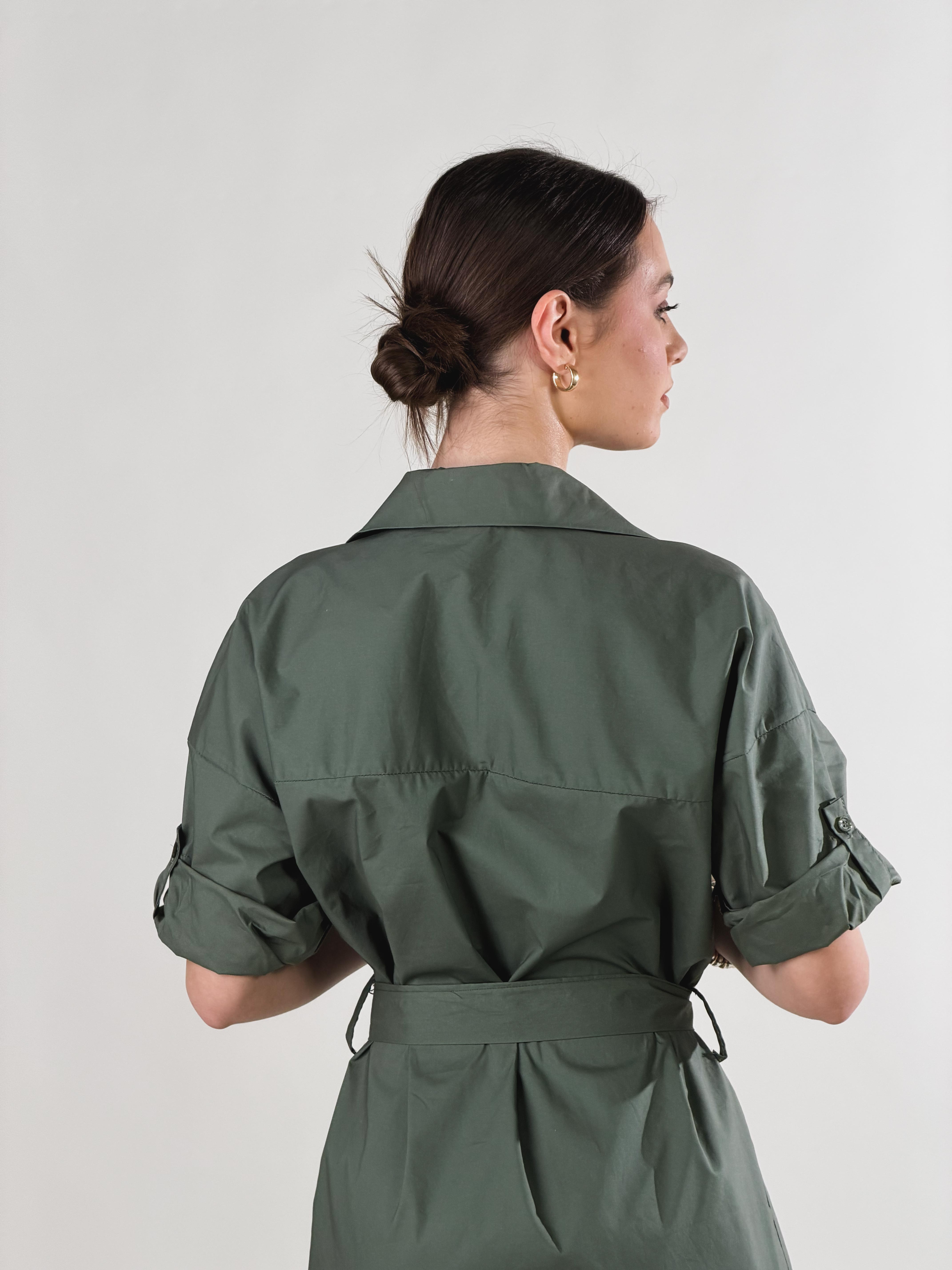 Abito chemisier|Colore:Militare