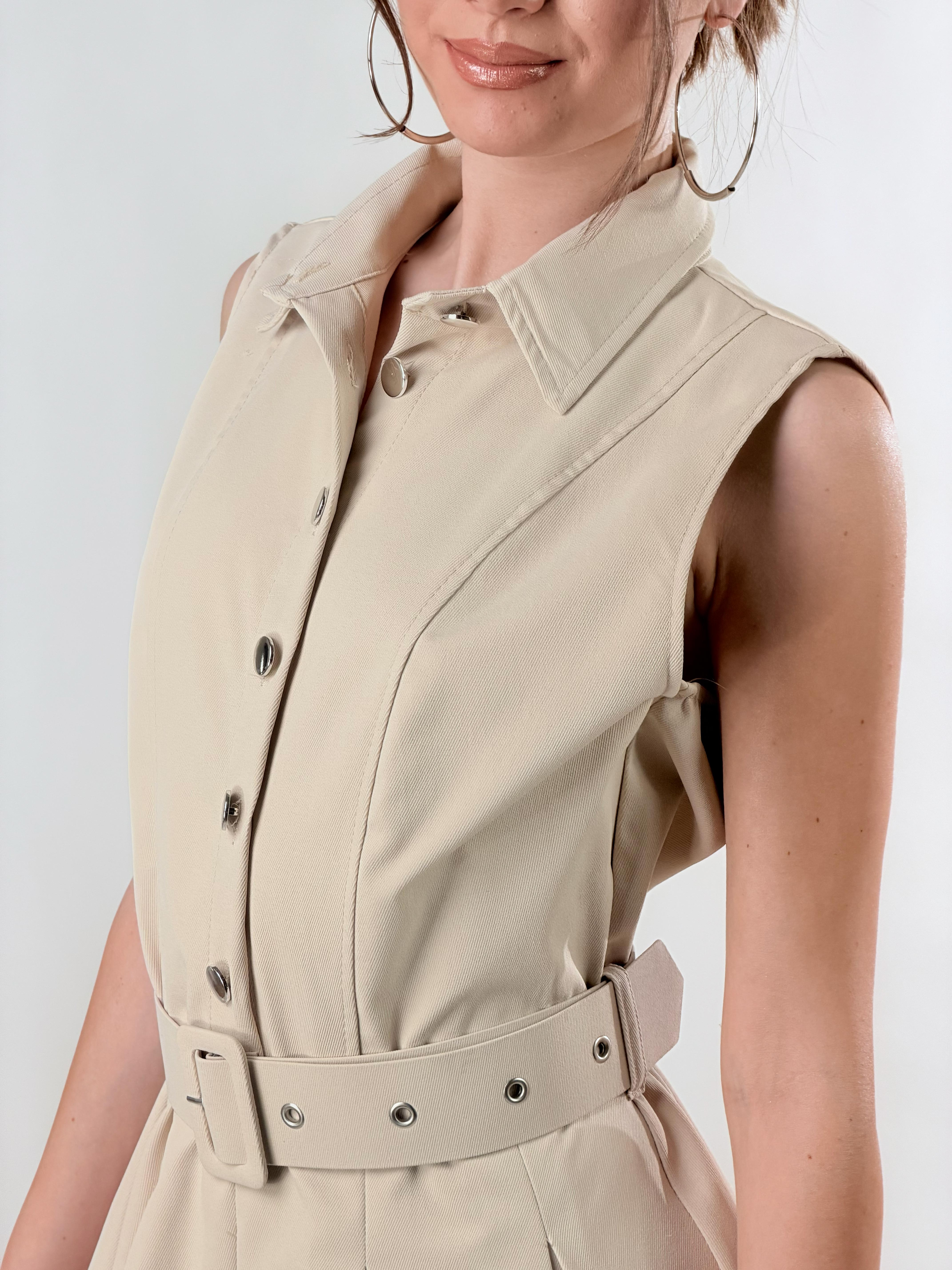Abito stile trench|Colore:Beige chiaro