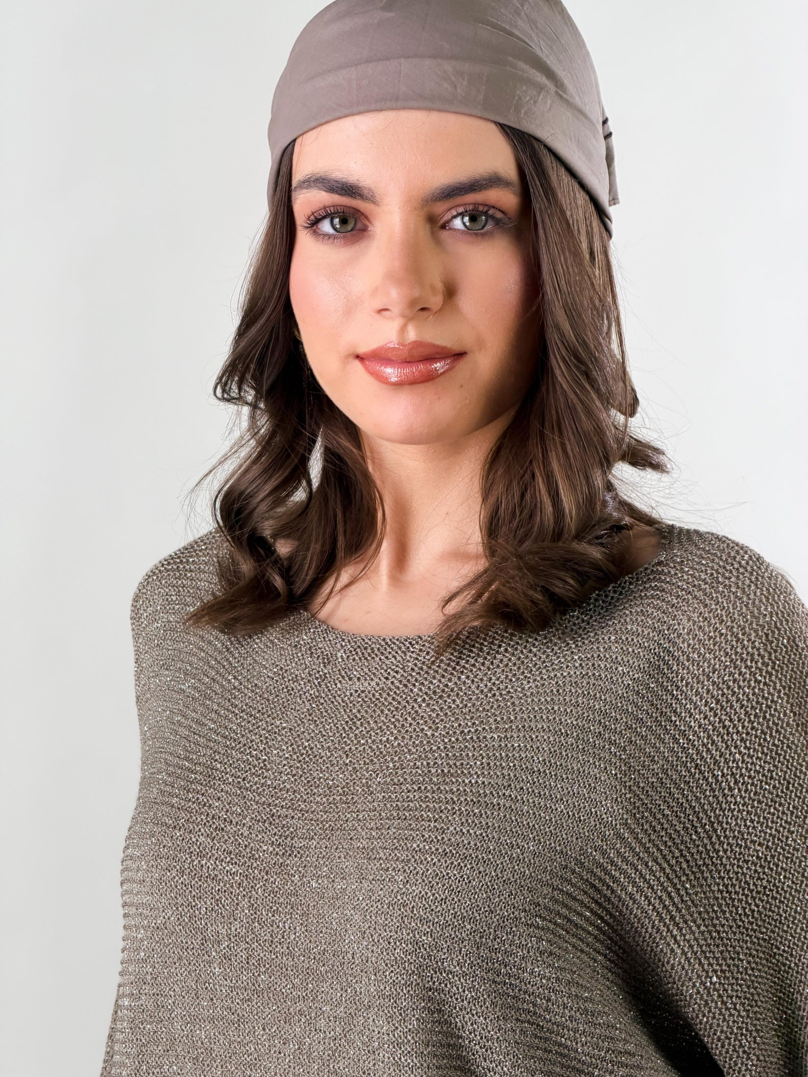 Maglia con lavorazione a maglia leggera, vestibili|Colore:Fango