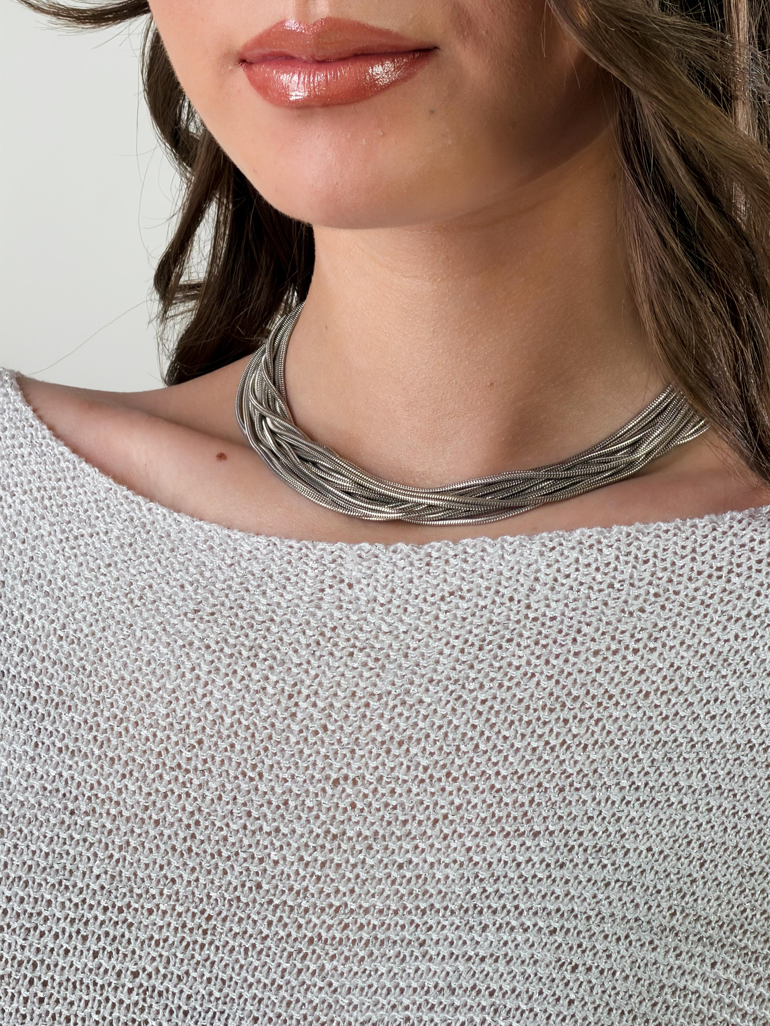Maglia con lavorazione a maglia leggera, vestibili|Colore:Bianco