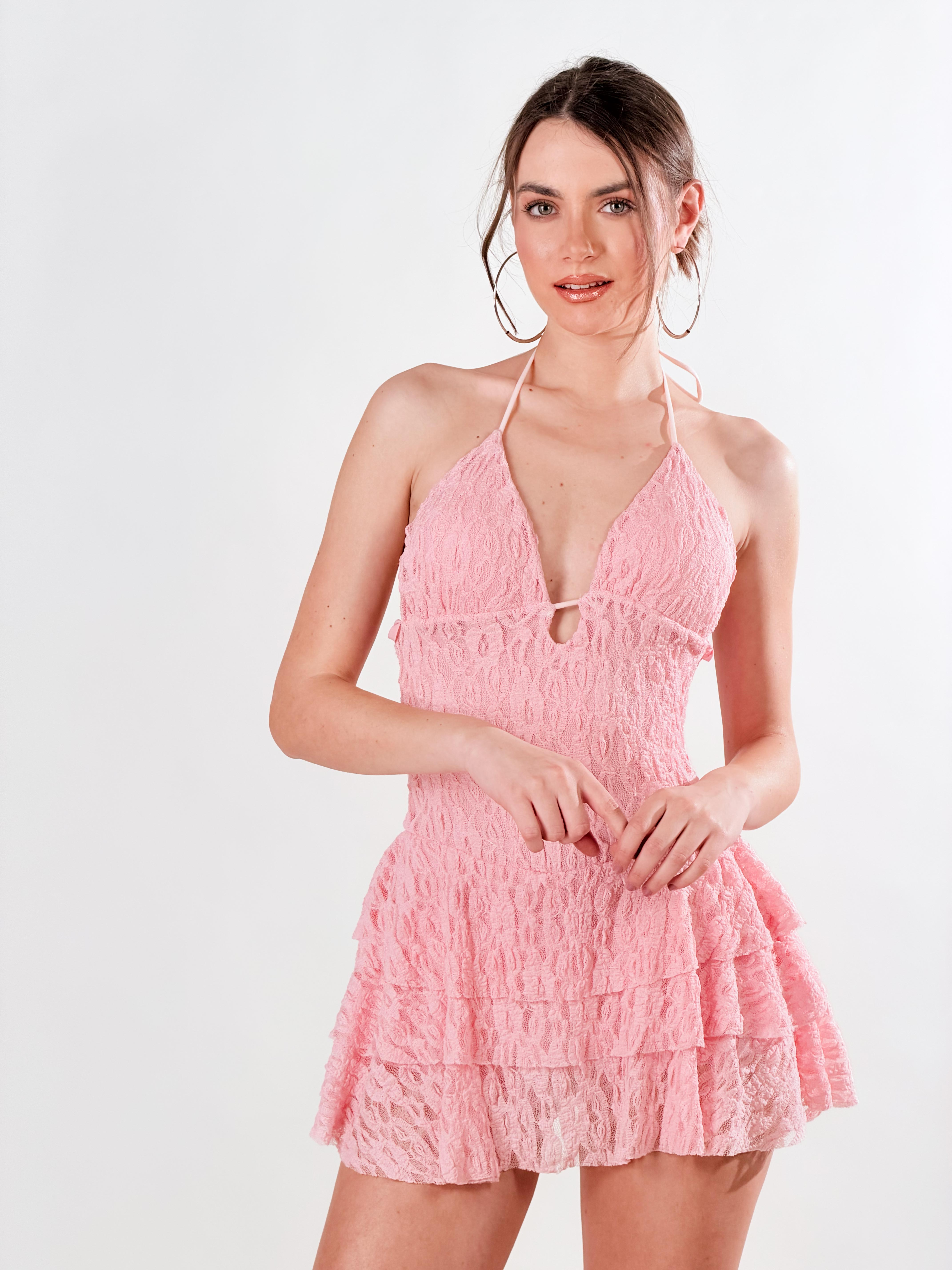 Abito Sally in pizzo|Colore:Rosa