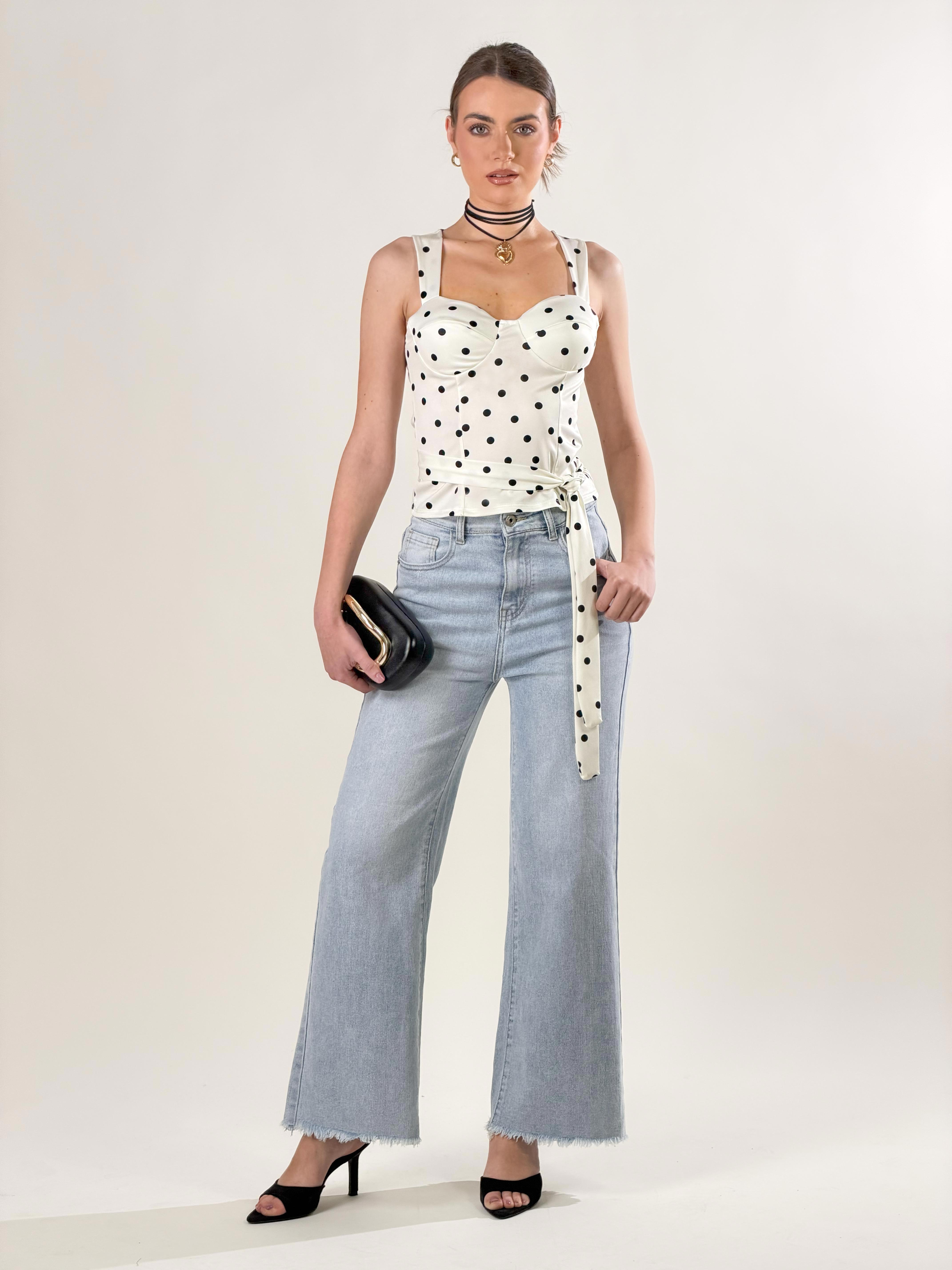 Top Bustier Pois|Colore:Bianco