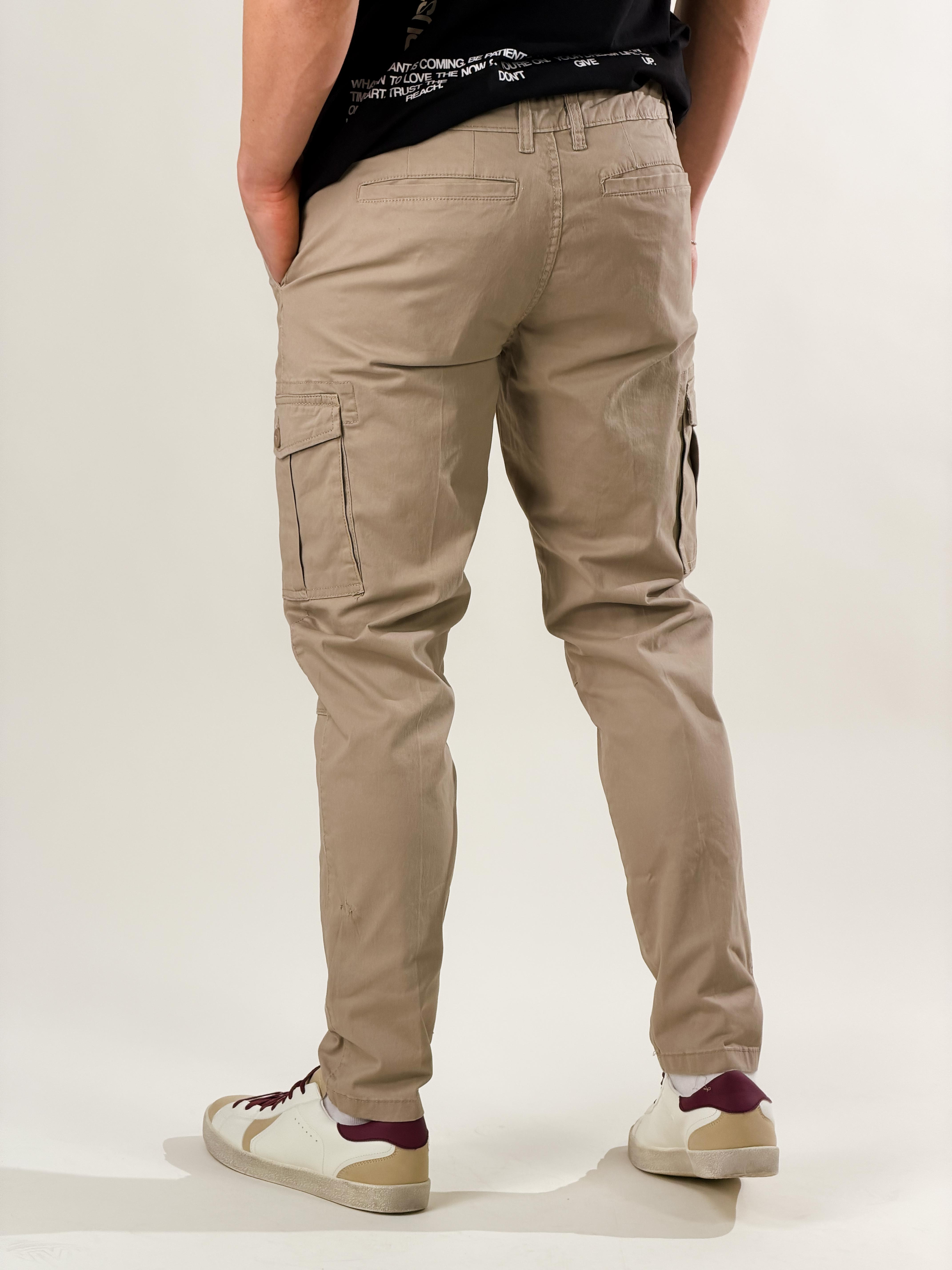 Pantaloni Cargo Slim Fit|Colore:Beige