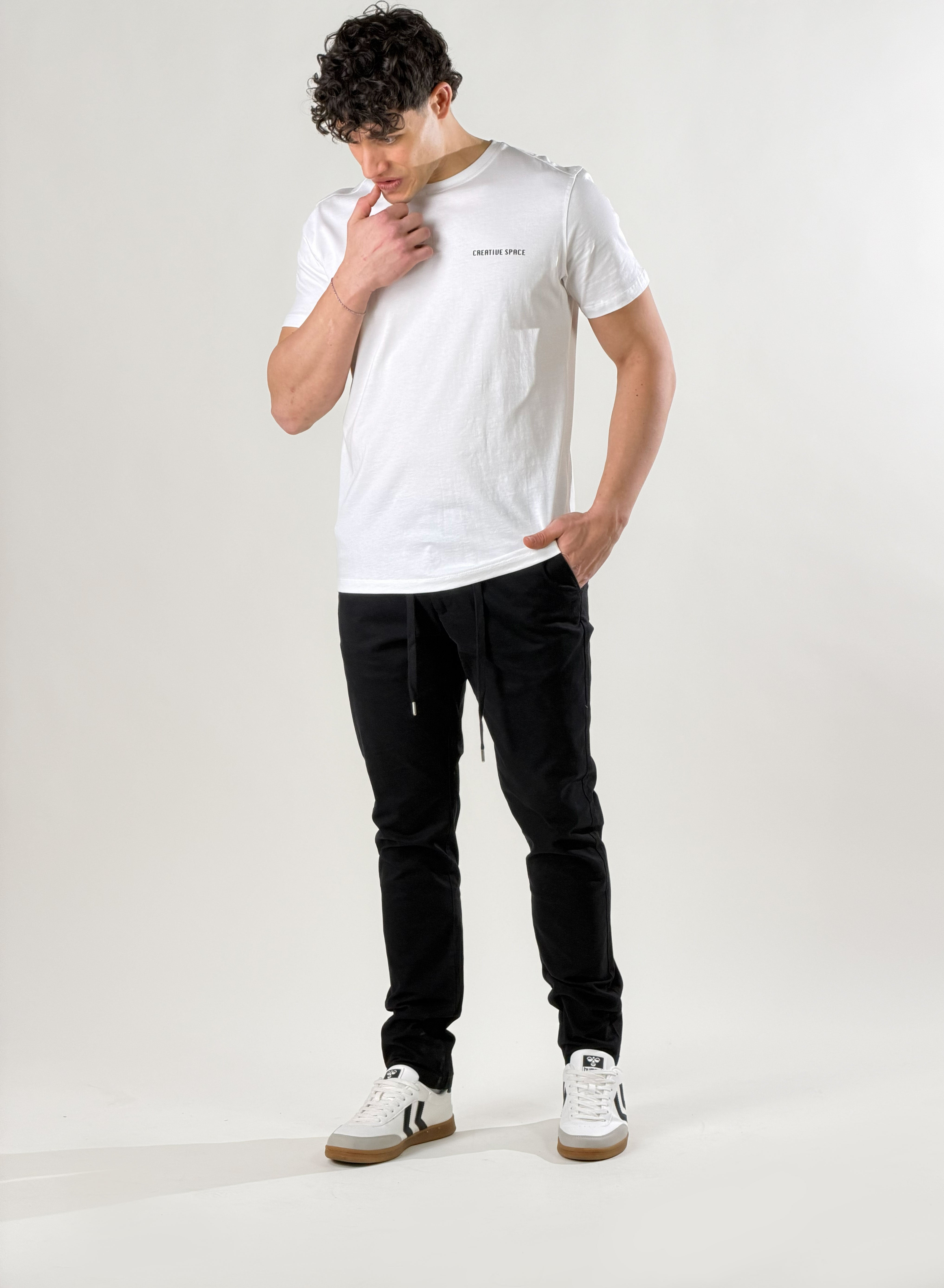 Pantalone slim fit con coulisse|Colore:Blu