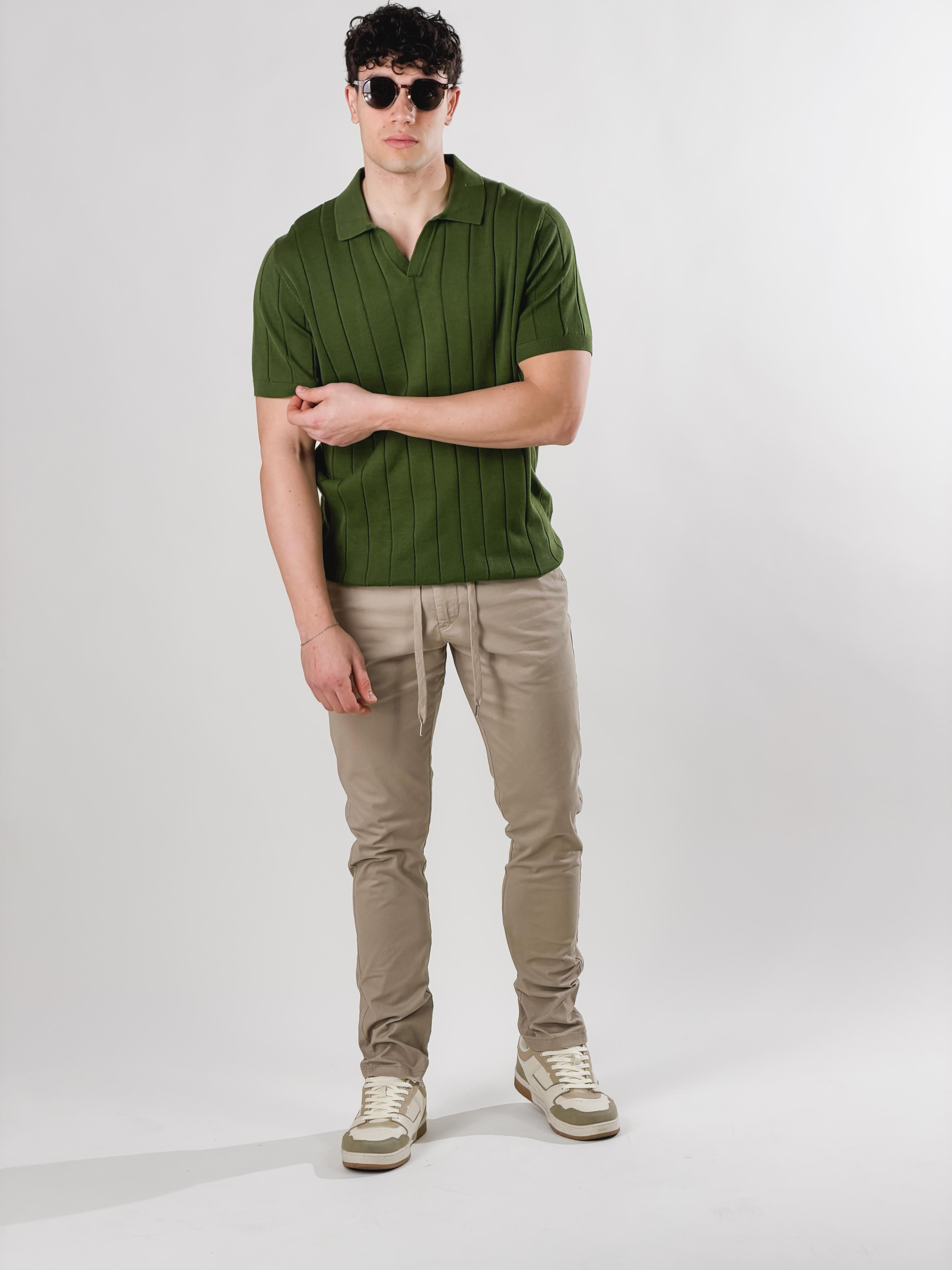 Pantalone slim fit con coulisse|Colore:Beige