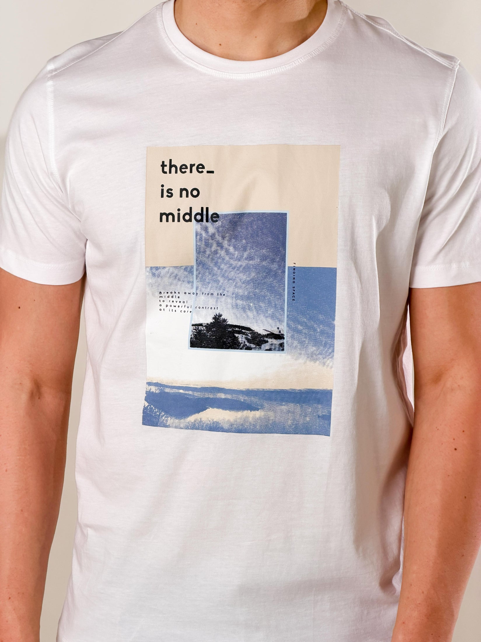 T-Shirt basie fit con stampa|Colore:Bianco