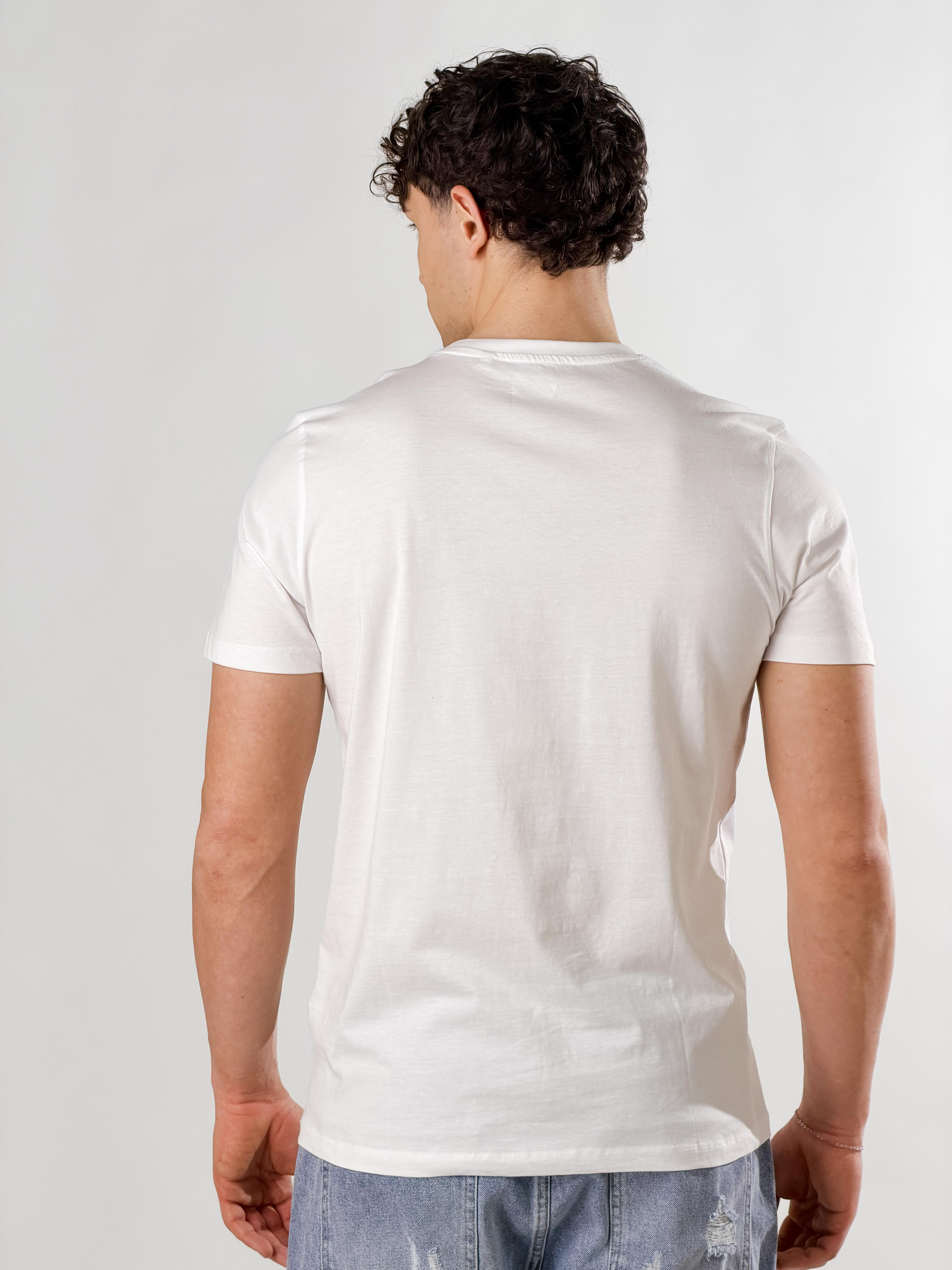 T-Shirt basie fit con stampa|Colore:Bianco
