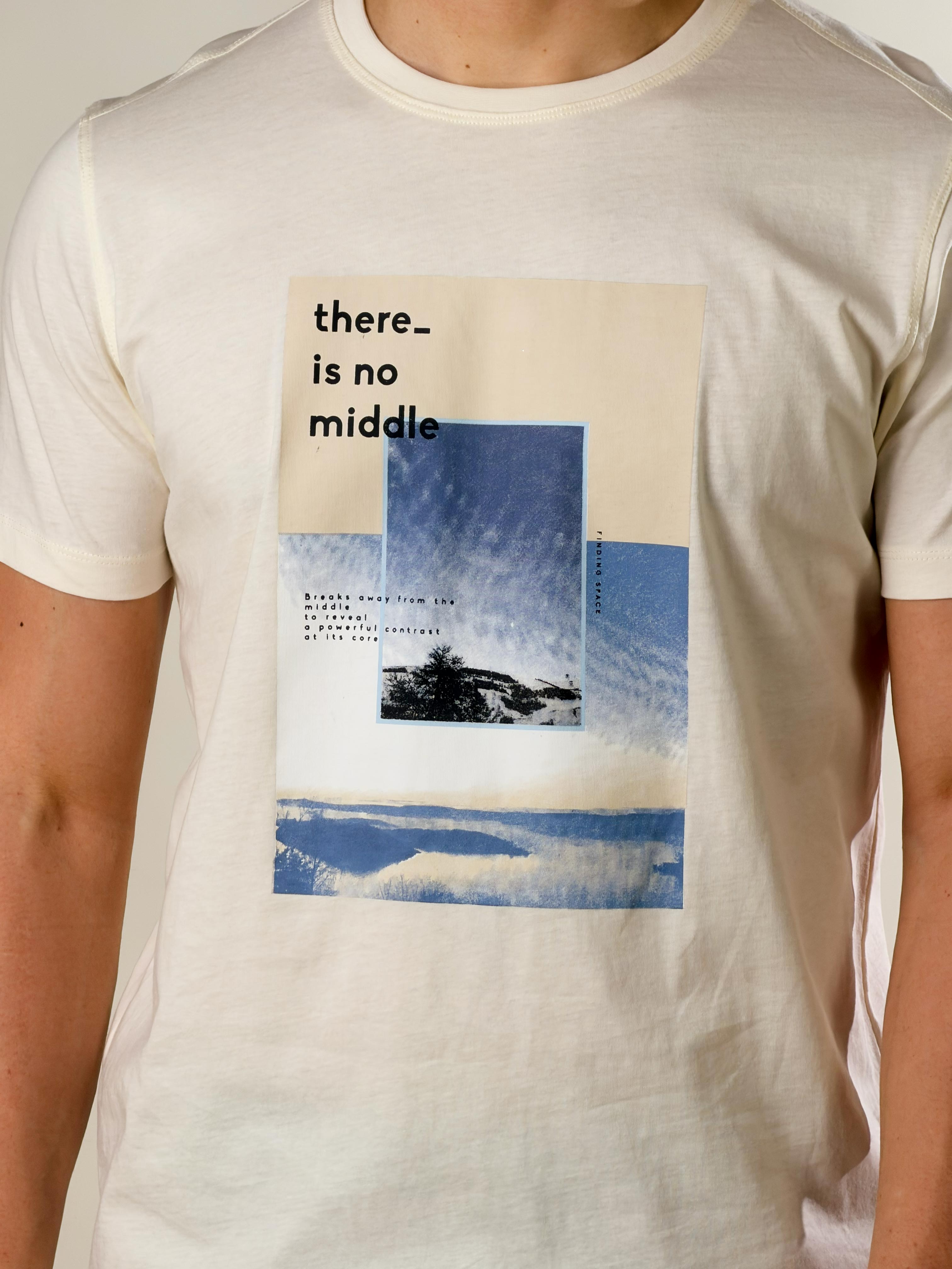 T-Shirt basie fit con stampa|Colore:Burro