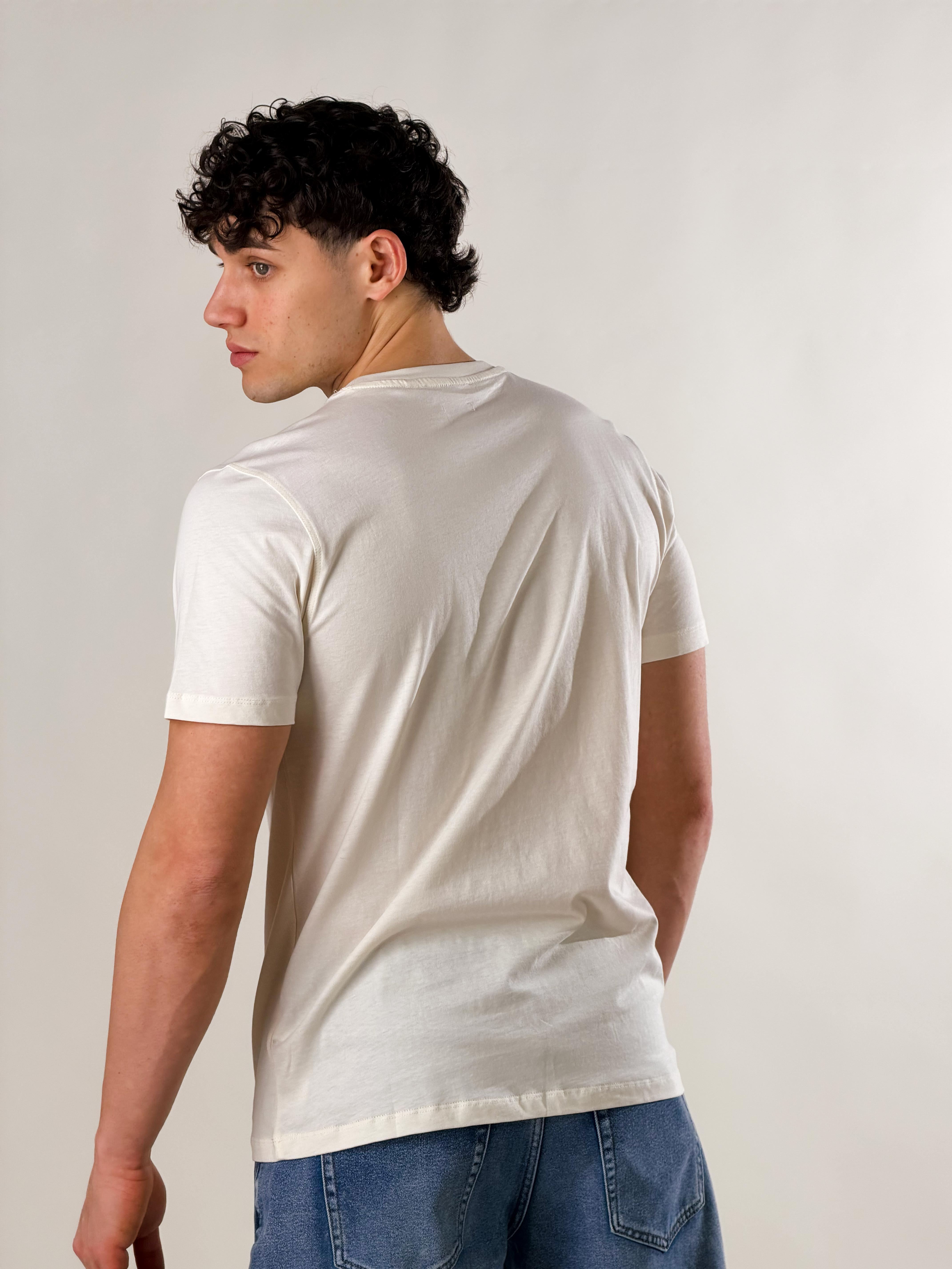 T-Shirt basie fit con stampa|Colore:Burro