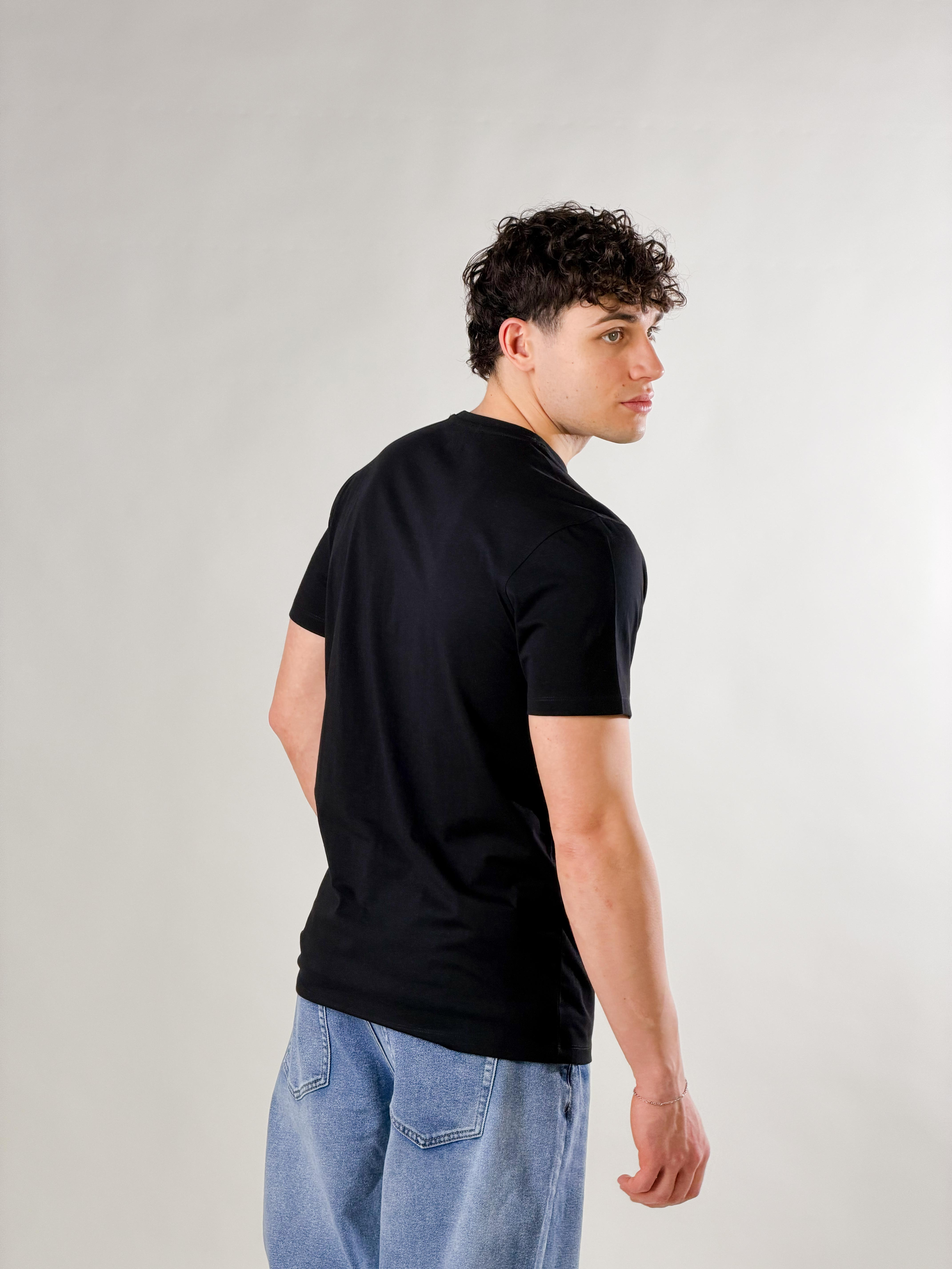 T-Shirt basie fit con stampa|Colore:Nero