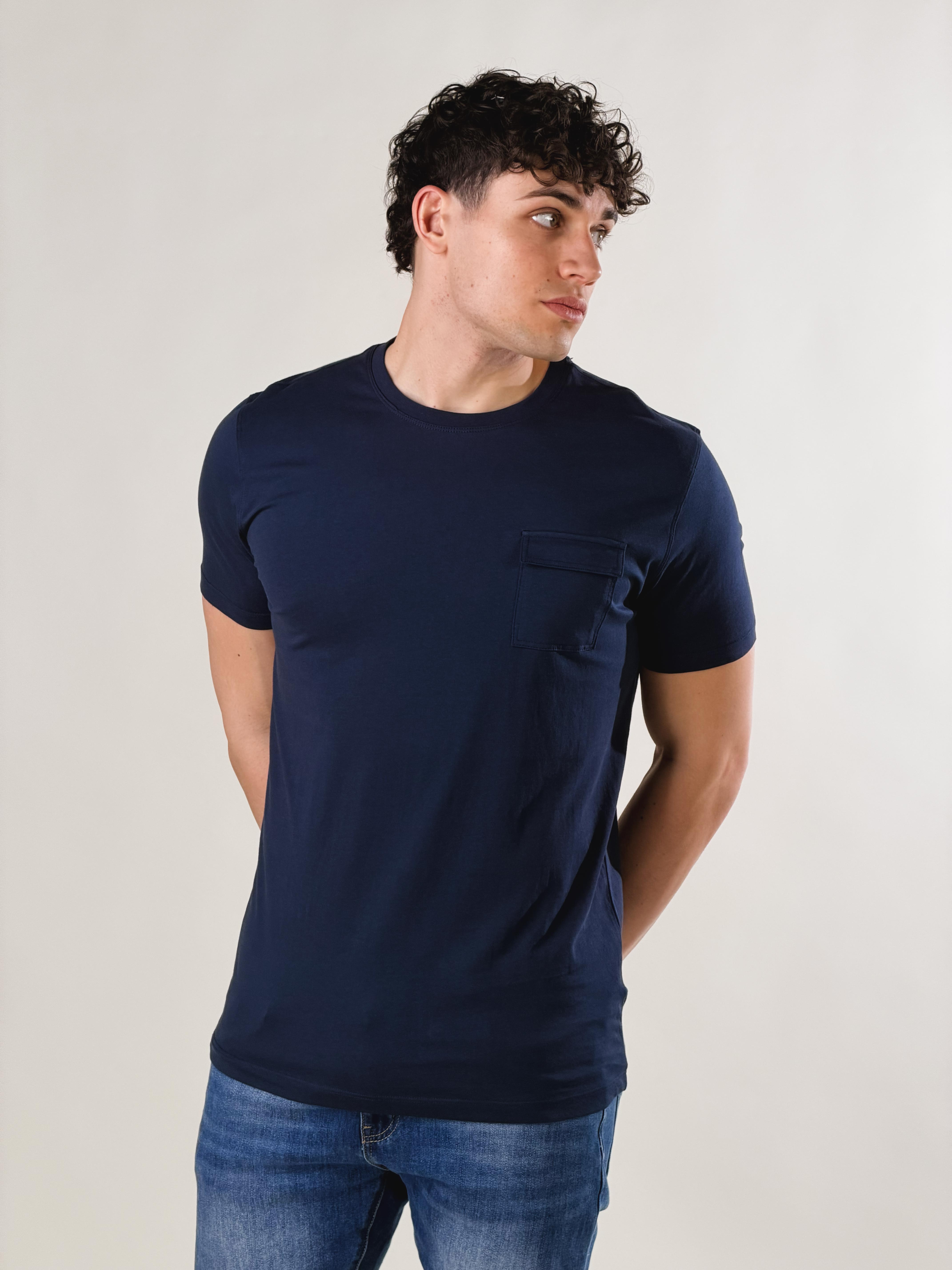 T-Shirt taschino loose fit|Colore:Blu