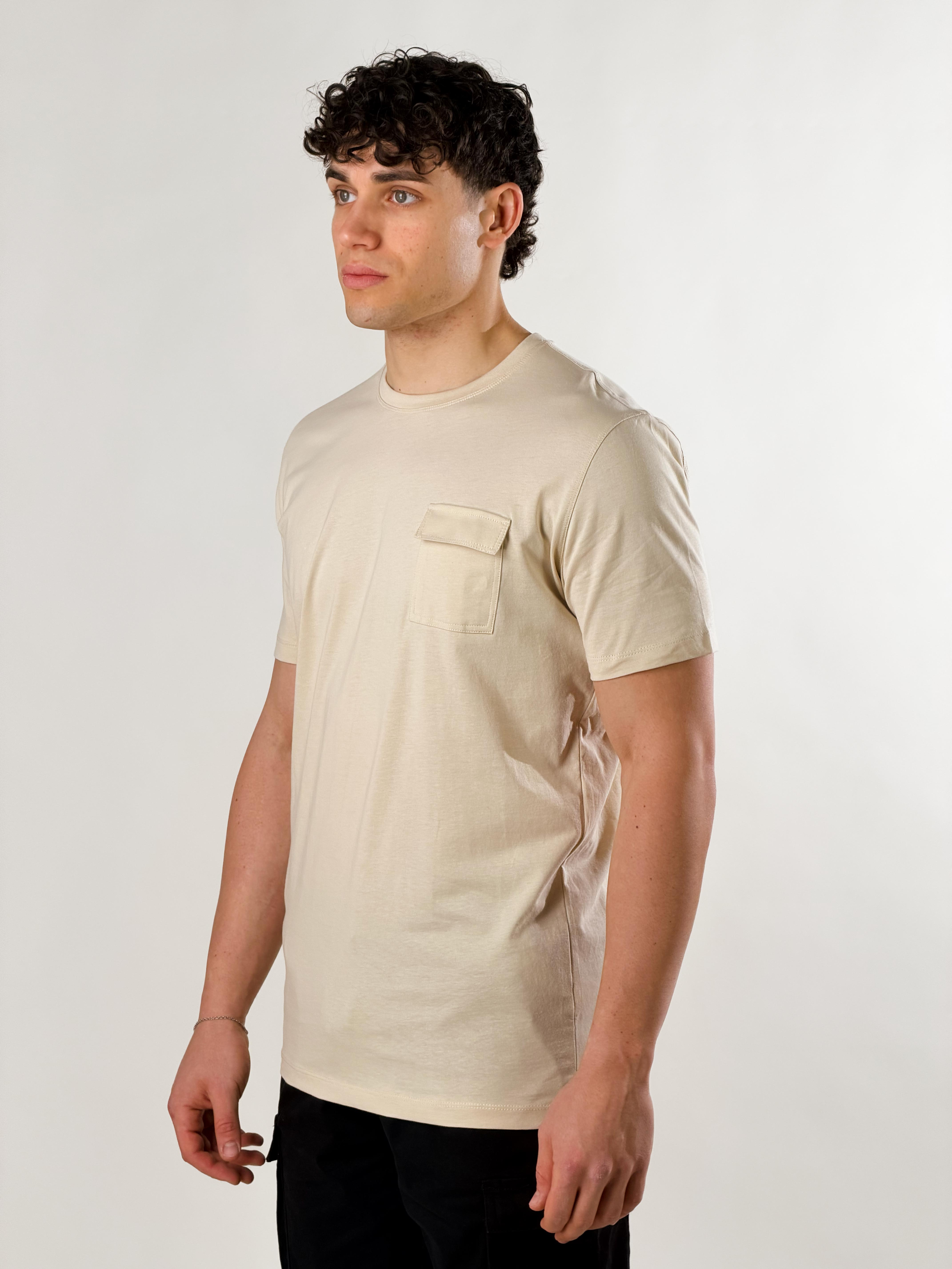 T-Shirt taschino loose fit|Colore:Beige