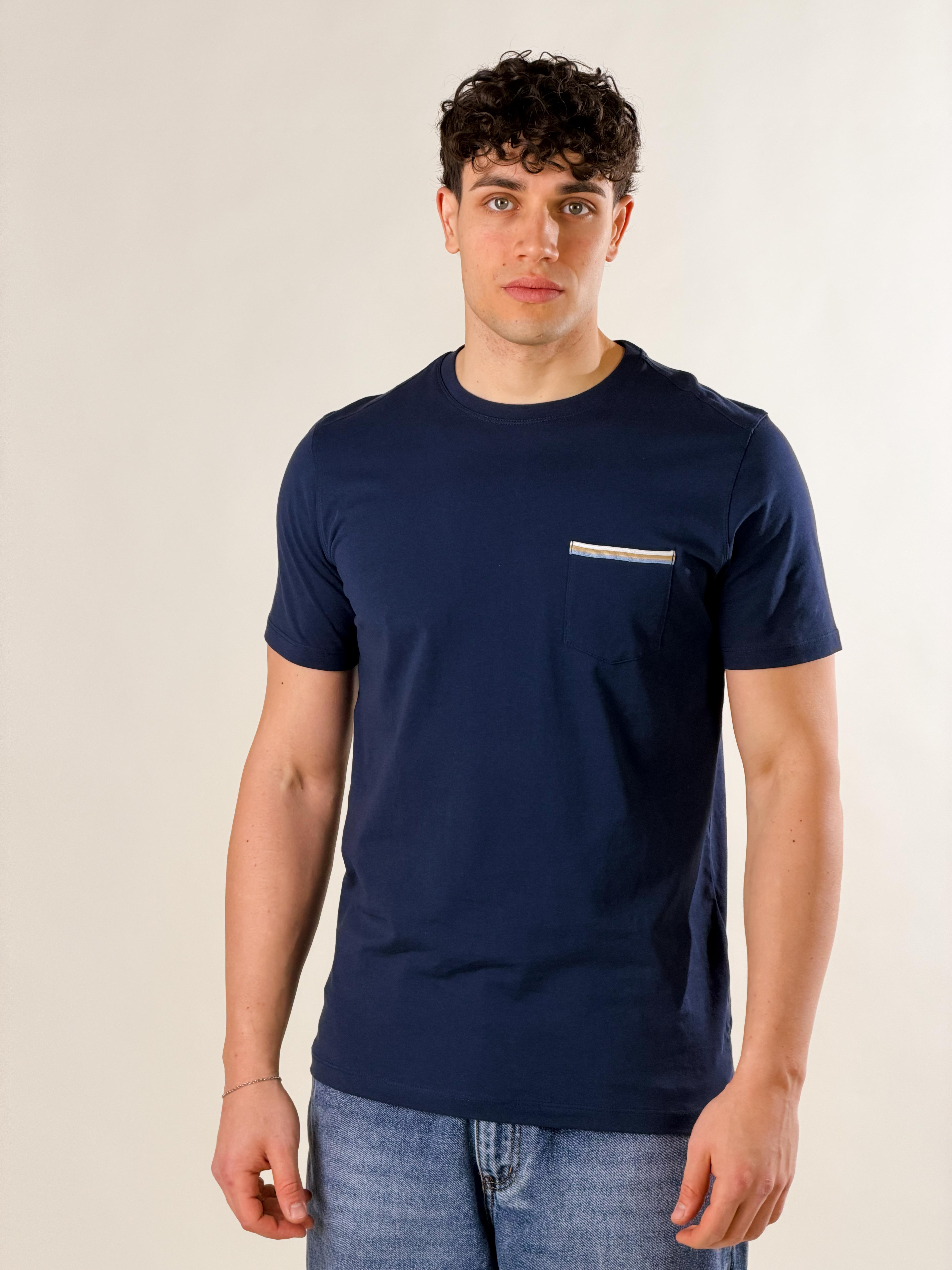 T-shirt taschino basie fiit|Colore:Blu scuro