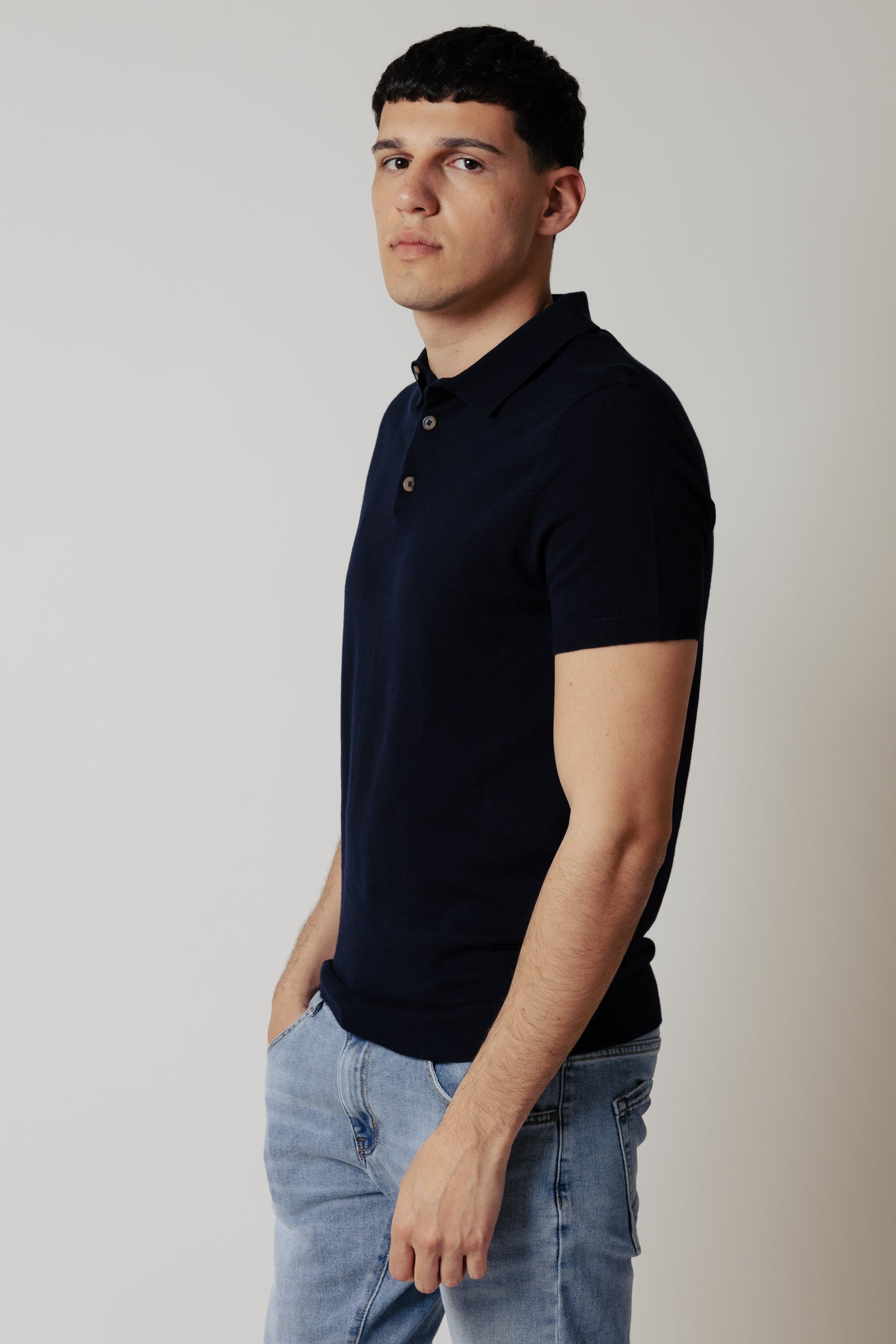 Polo in maglia|Colore:Blu
