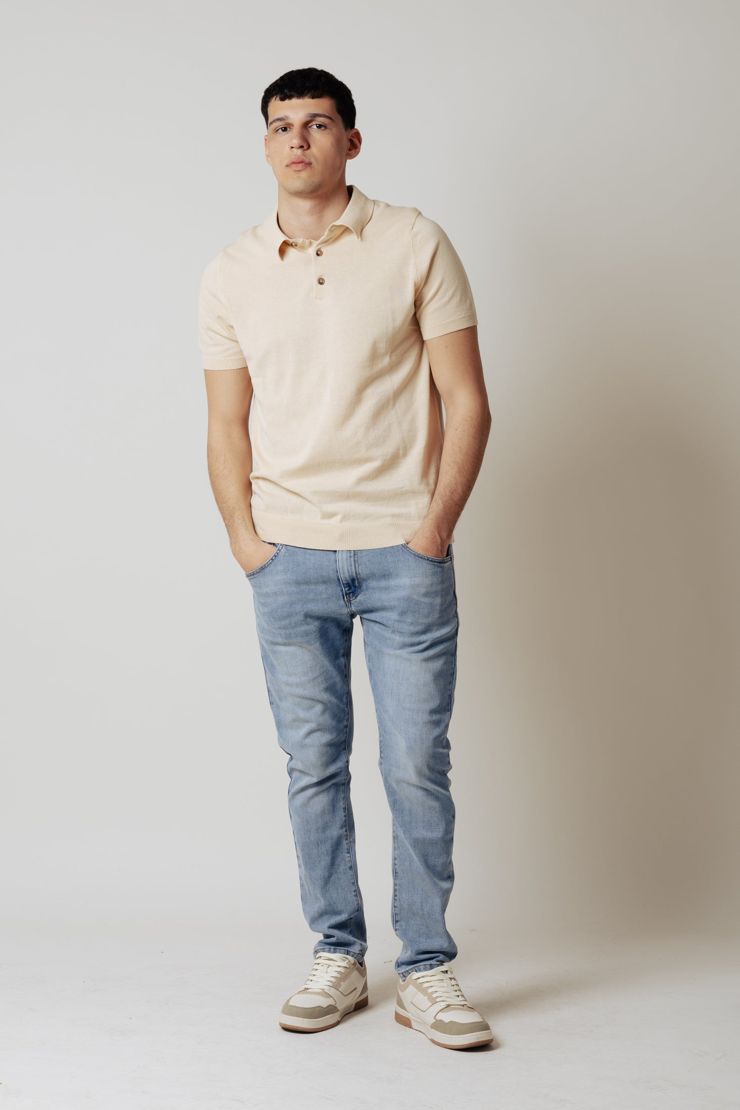 Polo in maglia|Colore:Beige