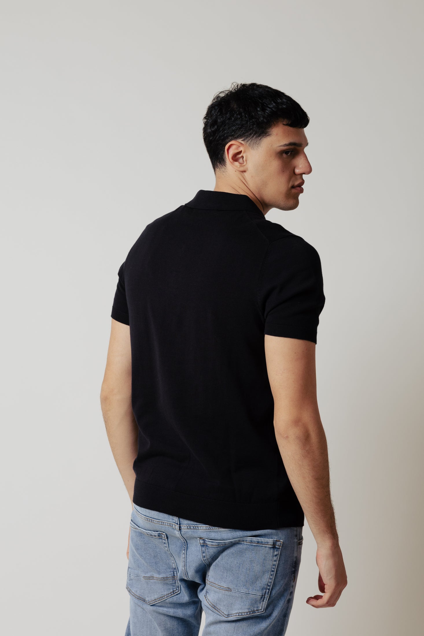 Polo in maglia|Colore:Nero