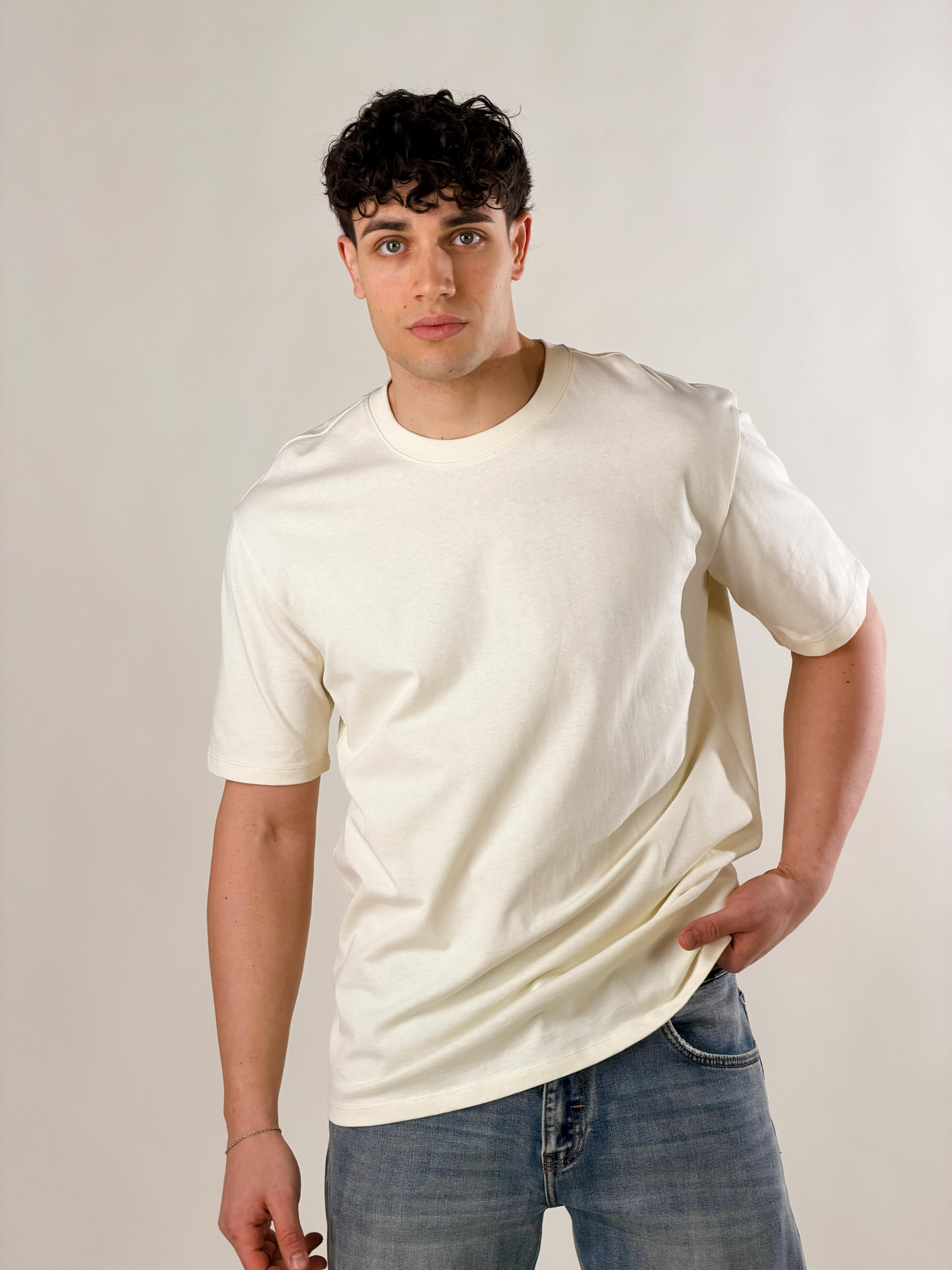 T-Shirt Miami loose fit|Colore:Burro