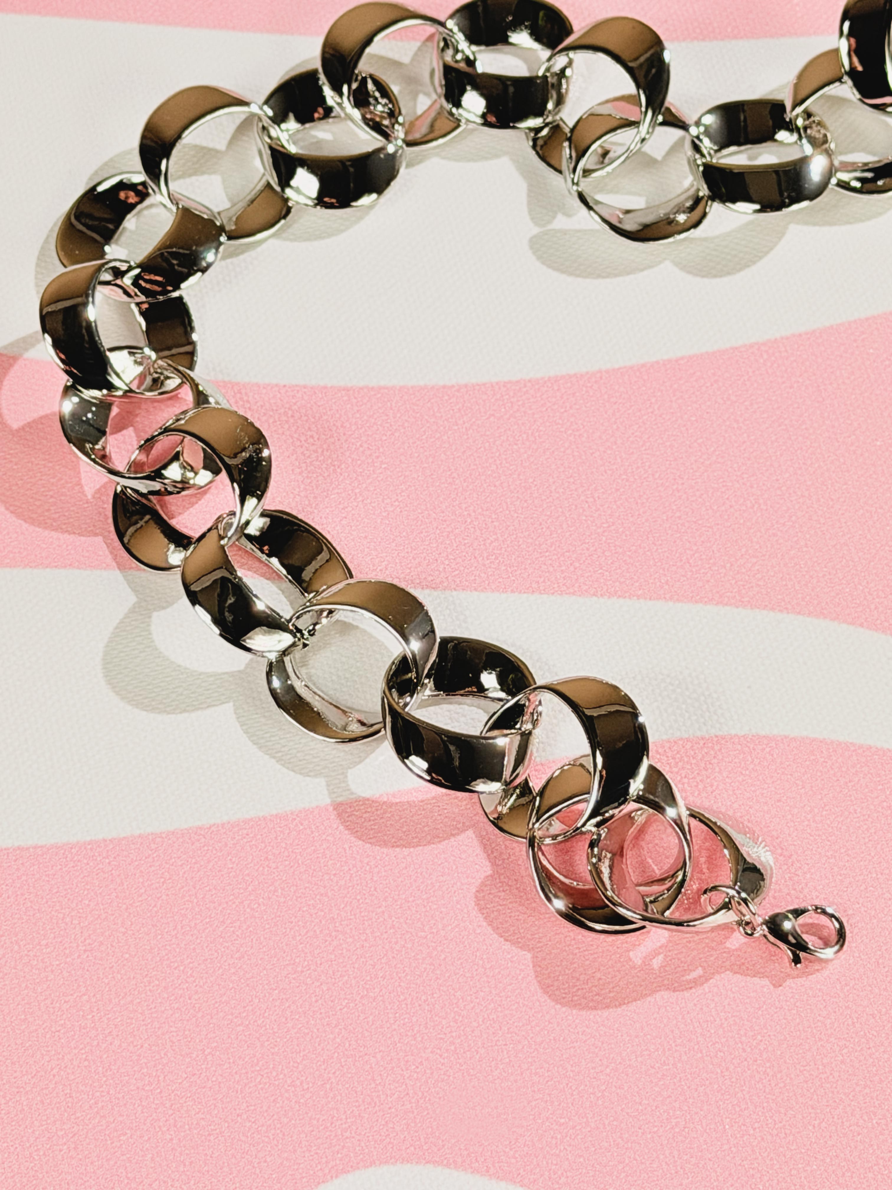 Collana a maglie piatte|Colore:Argento