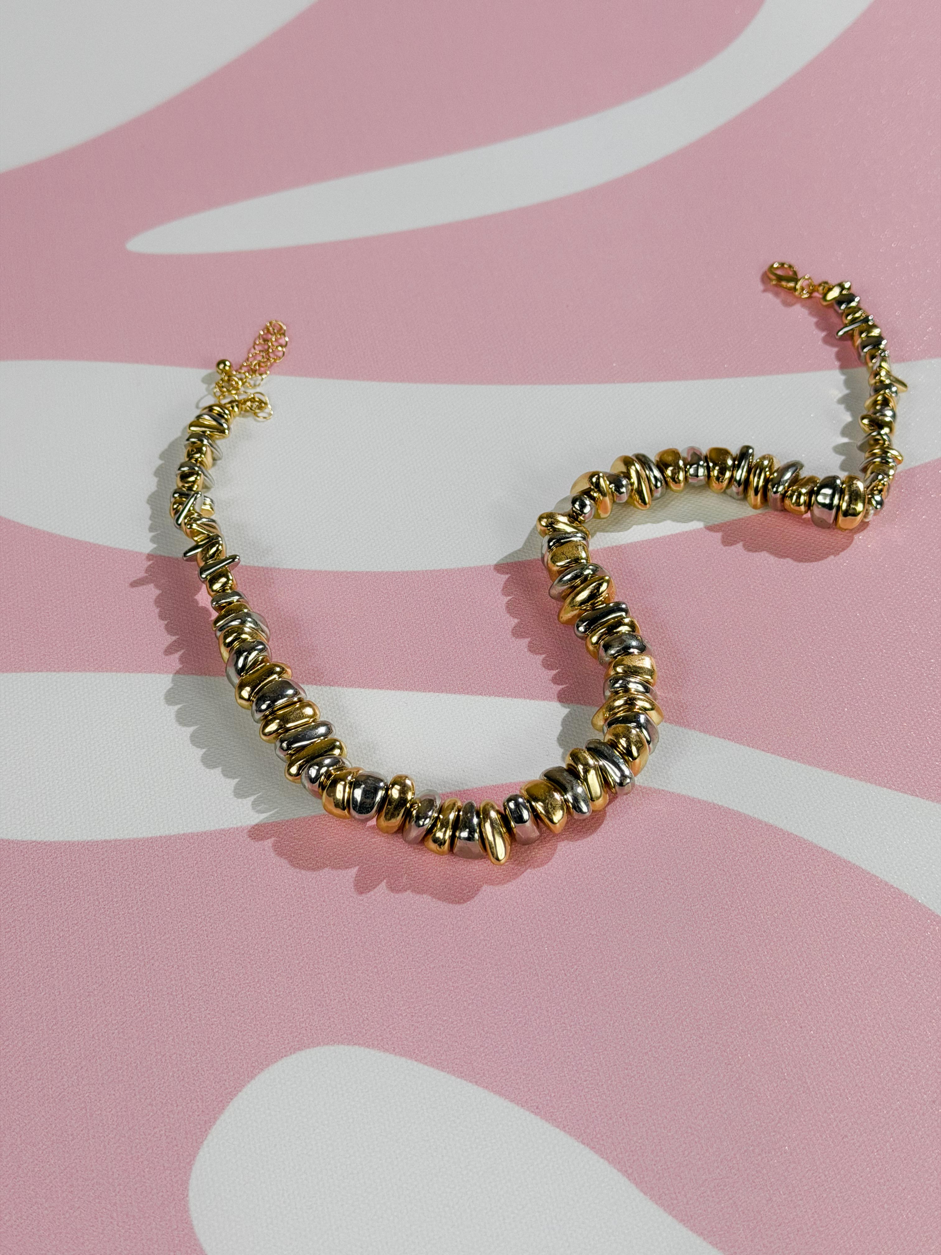 Collana nodini oro rosa, oro e argento|Colore:Oro/argento