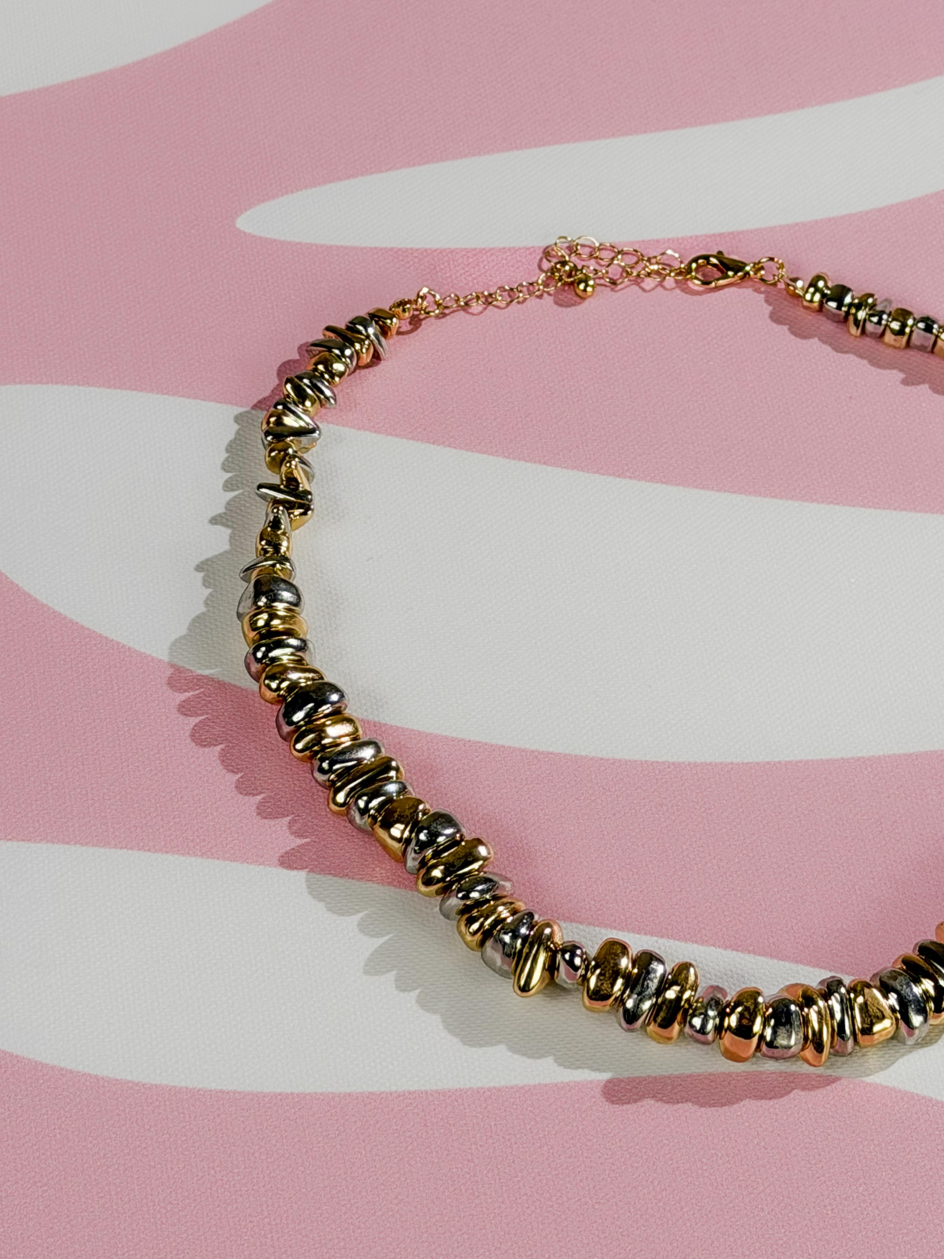 Collana nodini oro rosa, oro e argento|Colore:Oro/argento