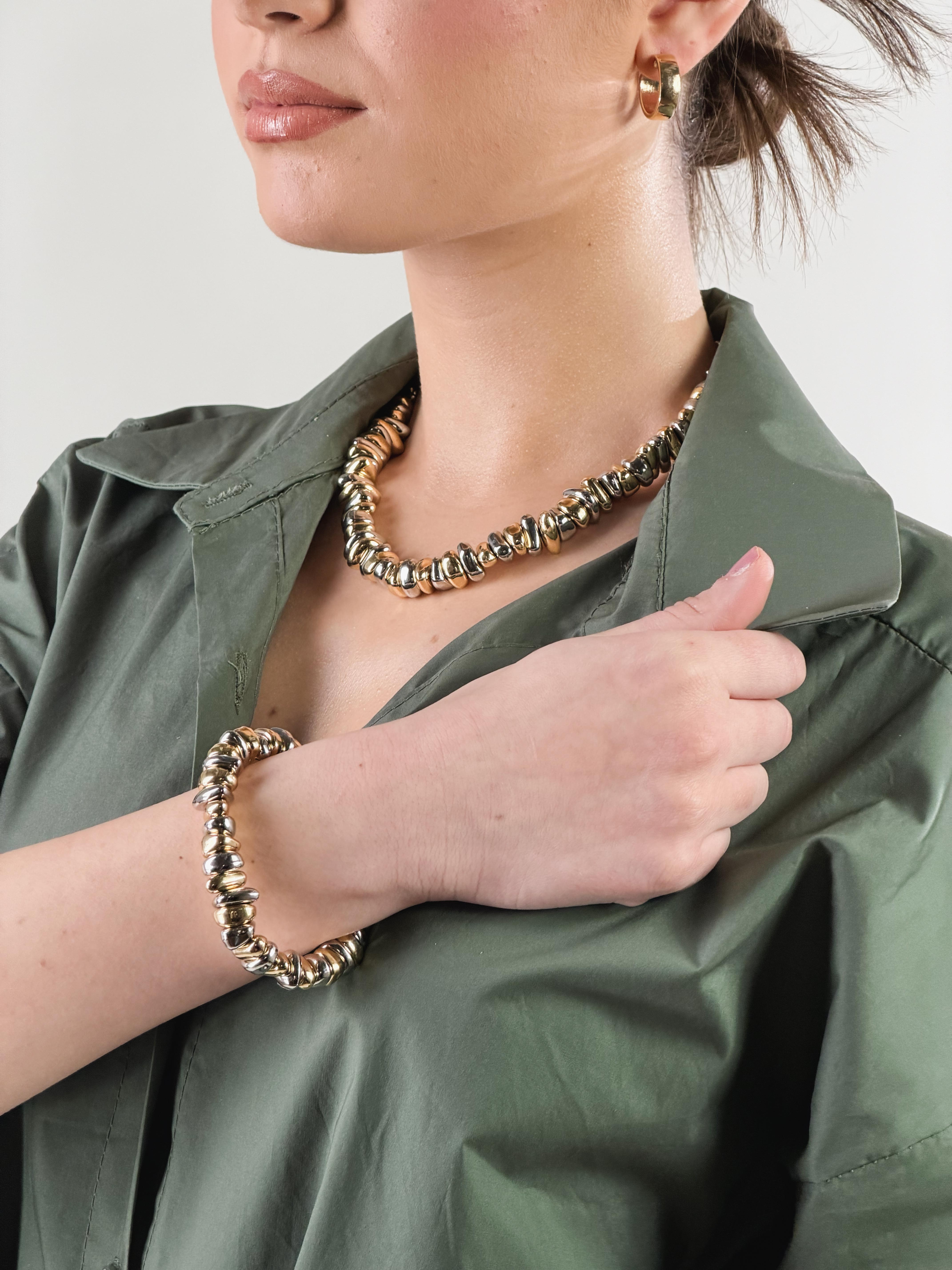 Collana nodini oro rosa, oro e argento|Colore:Oro/argento