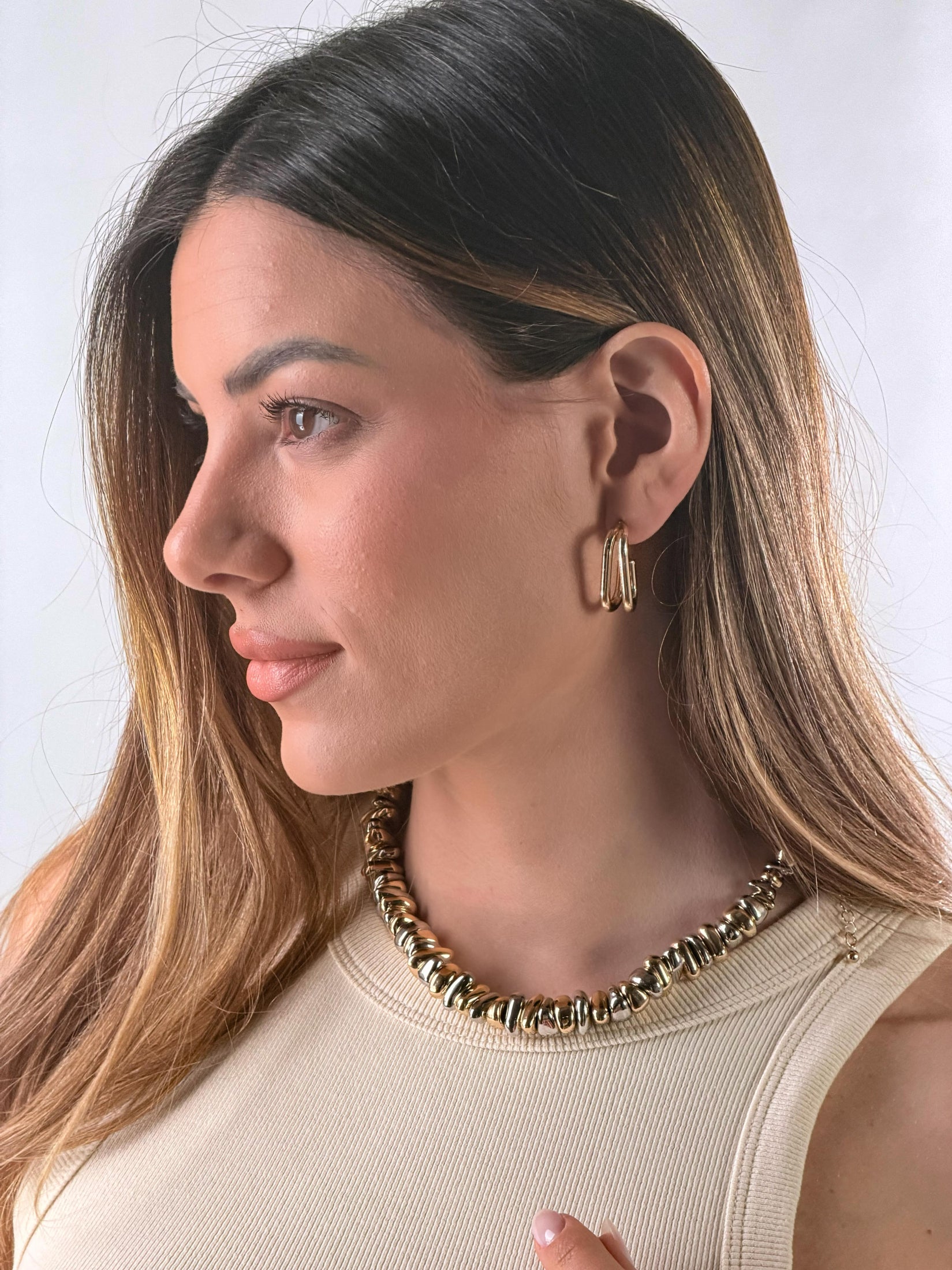 Collana nodini oro rosa, oro e argento|Colore:Oro/argento