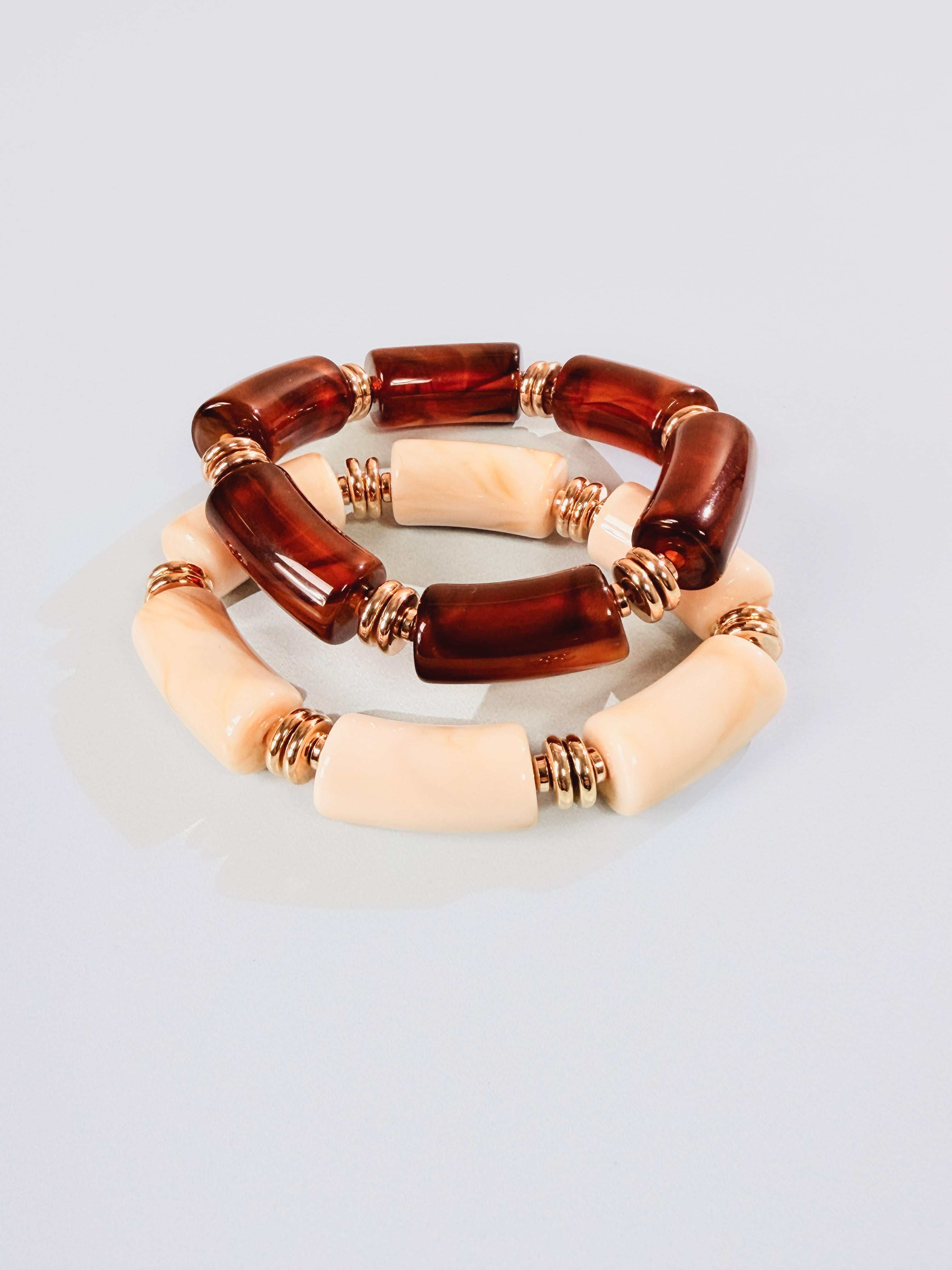 Bracciale effetto bambù|Colore:Panna