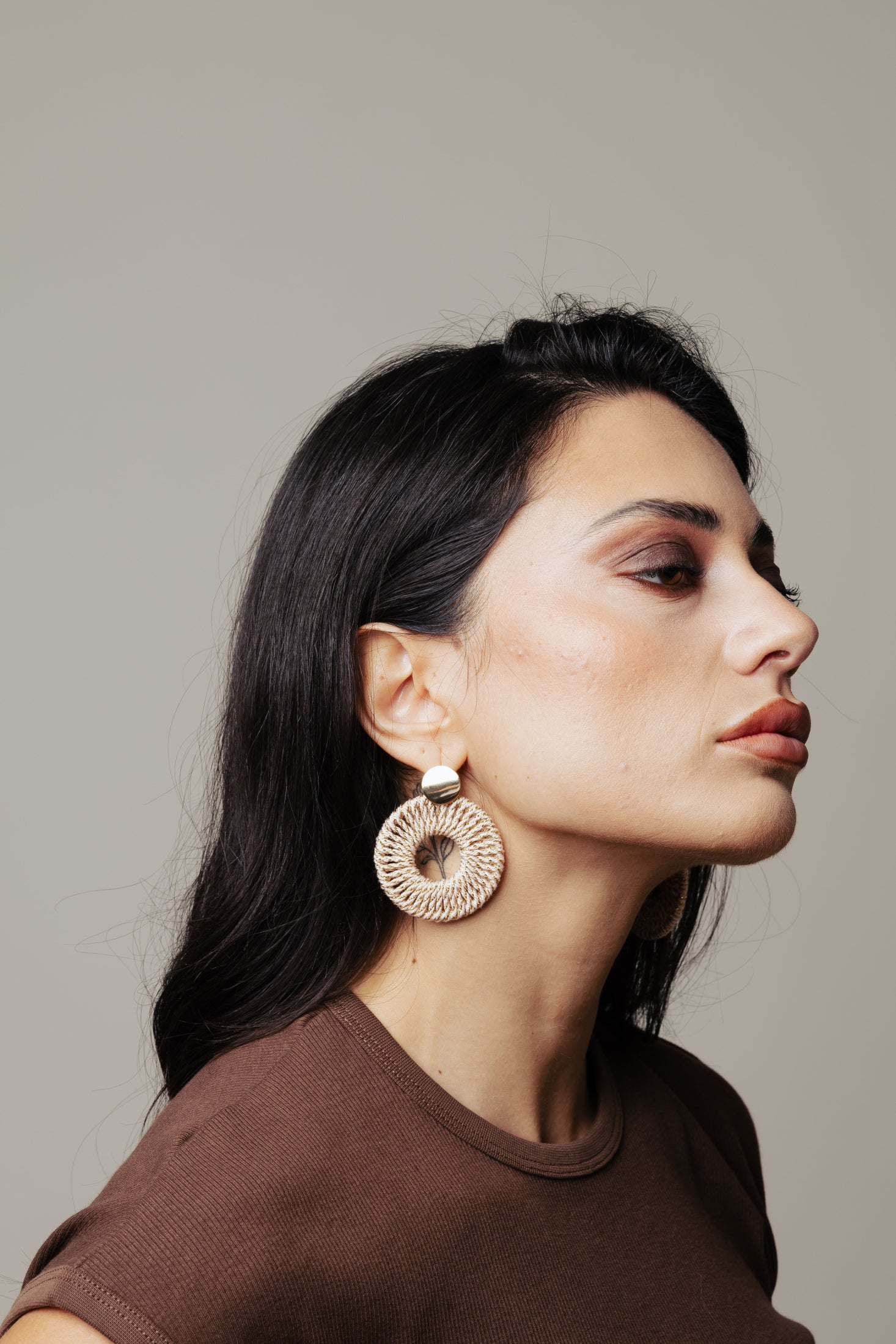 Orecchino in raffia|Colore:Oro