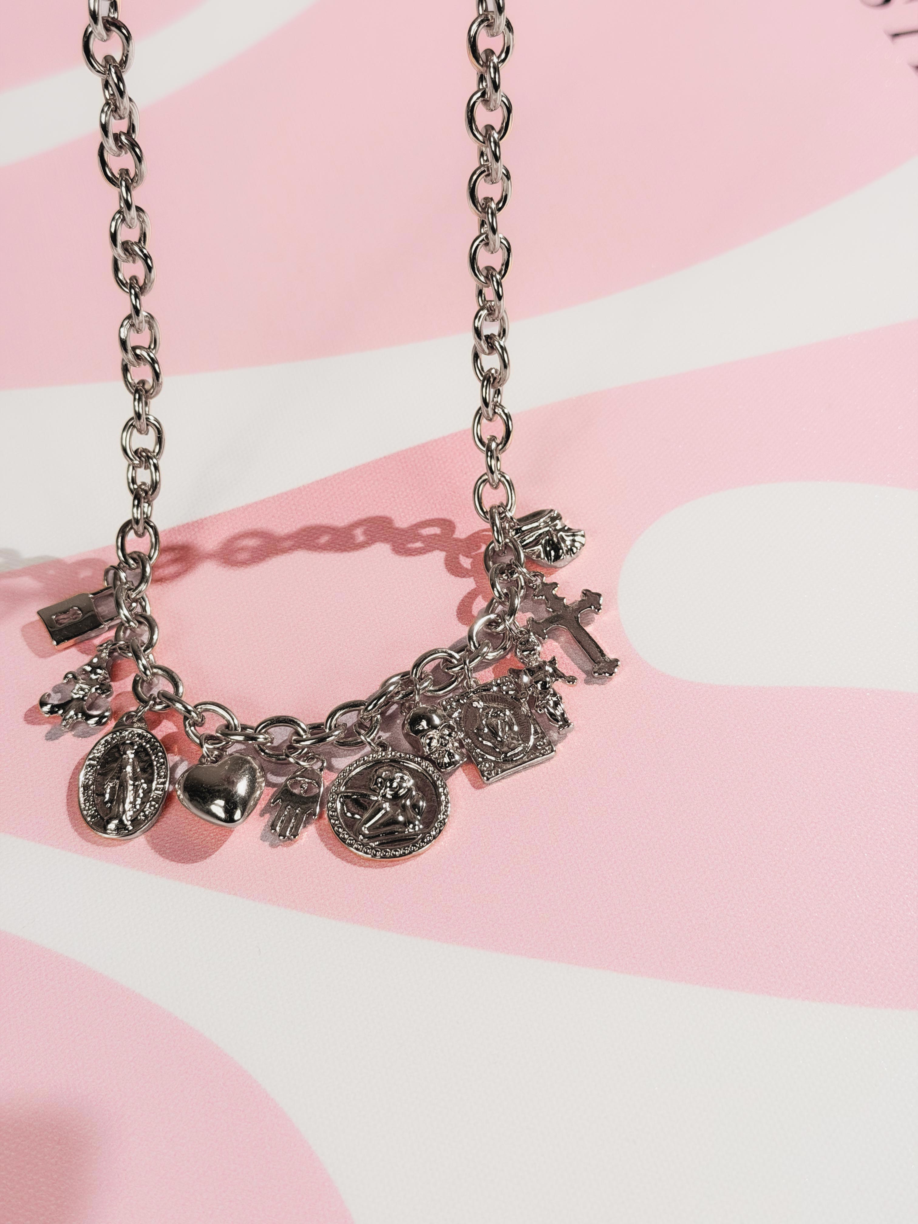 Collana Multi charms|Colore:Argento