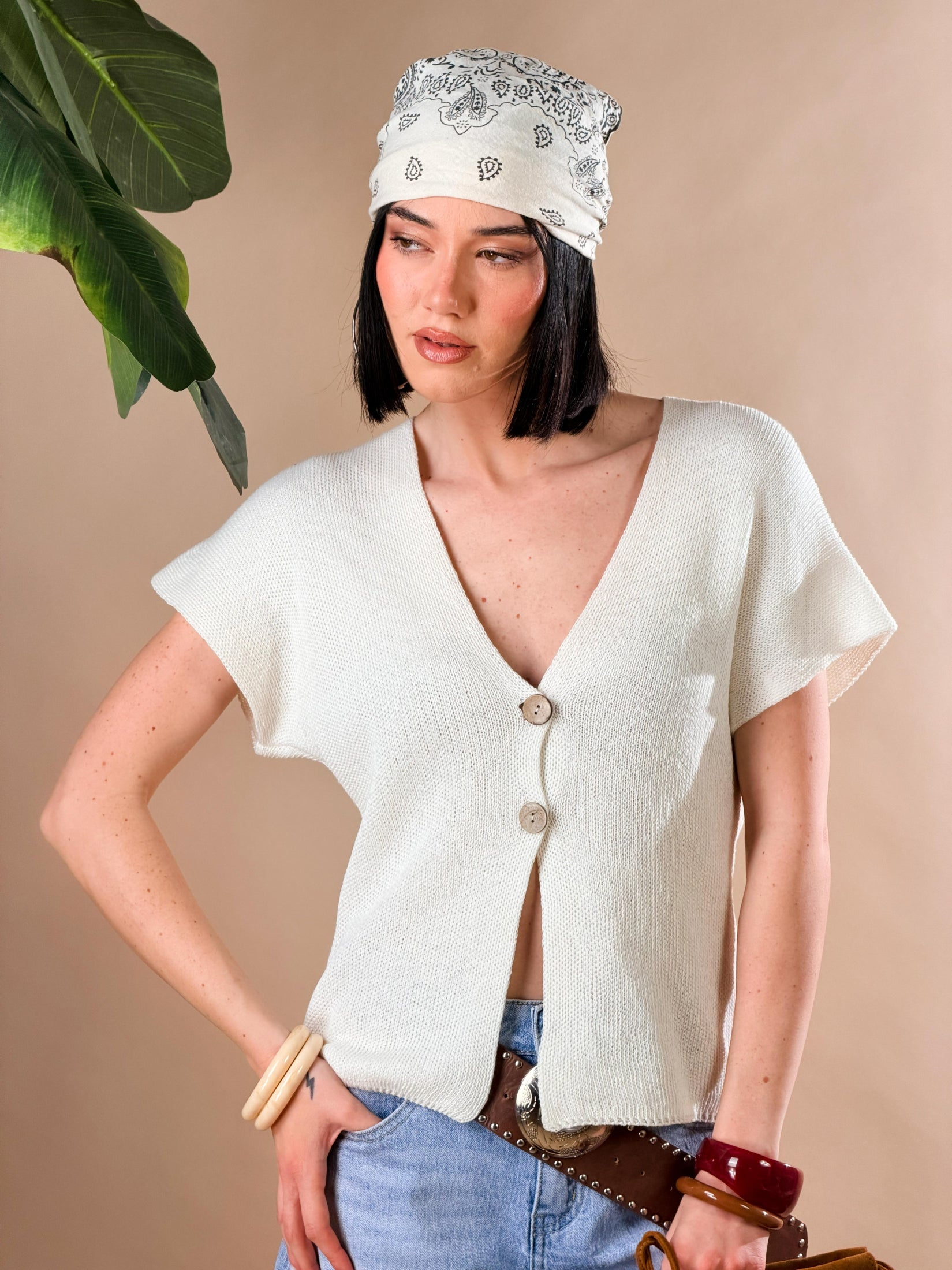 Gilet in maglia leggera|Colore:Bianco