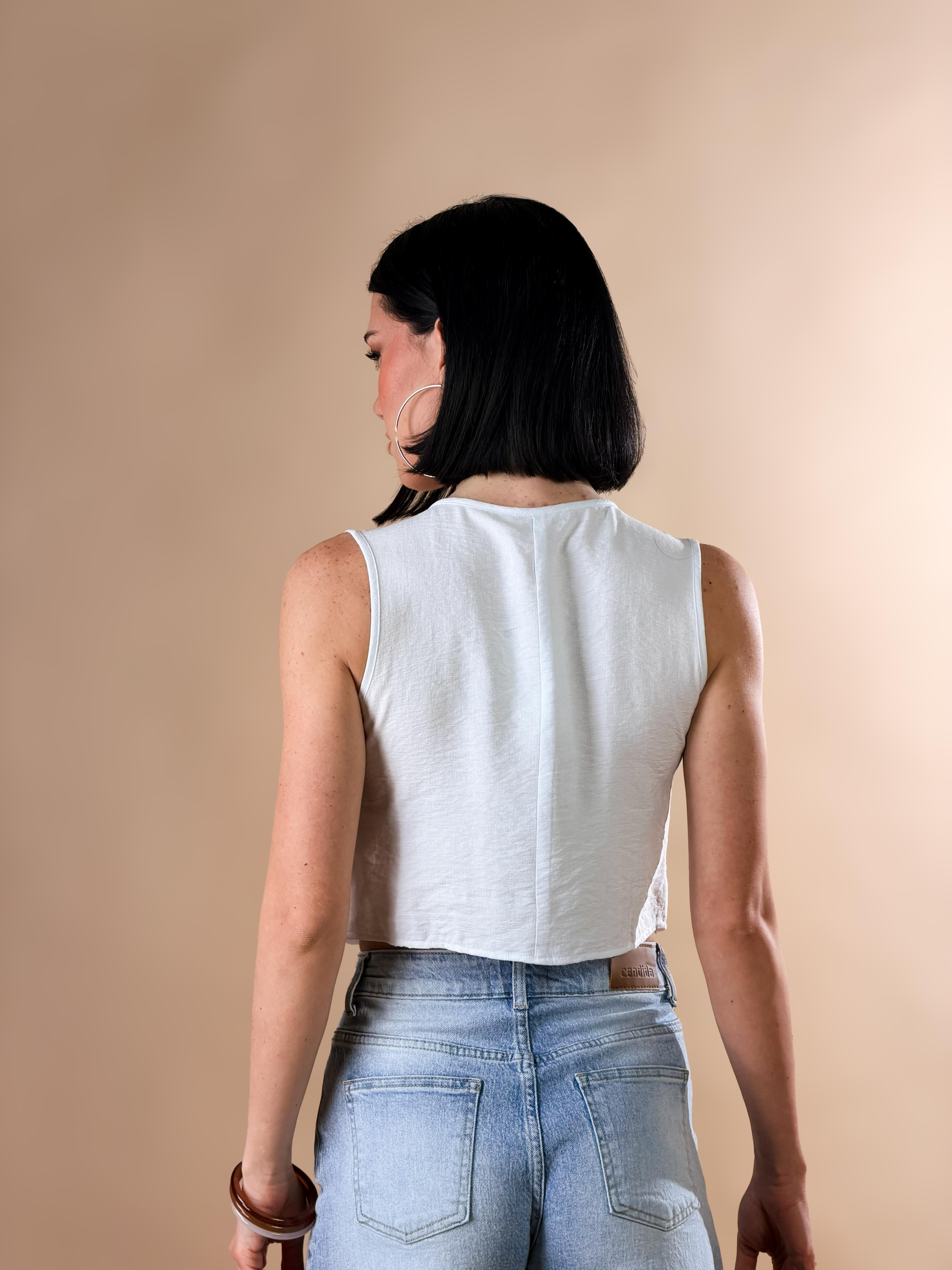 Gilet cropped|Colore:Bianco