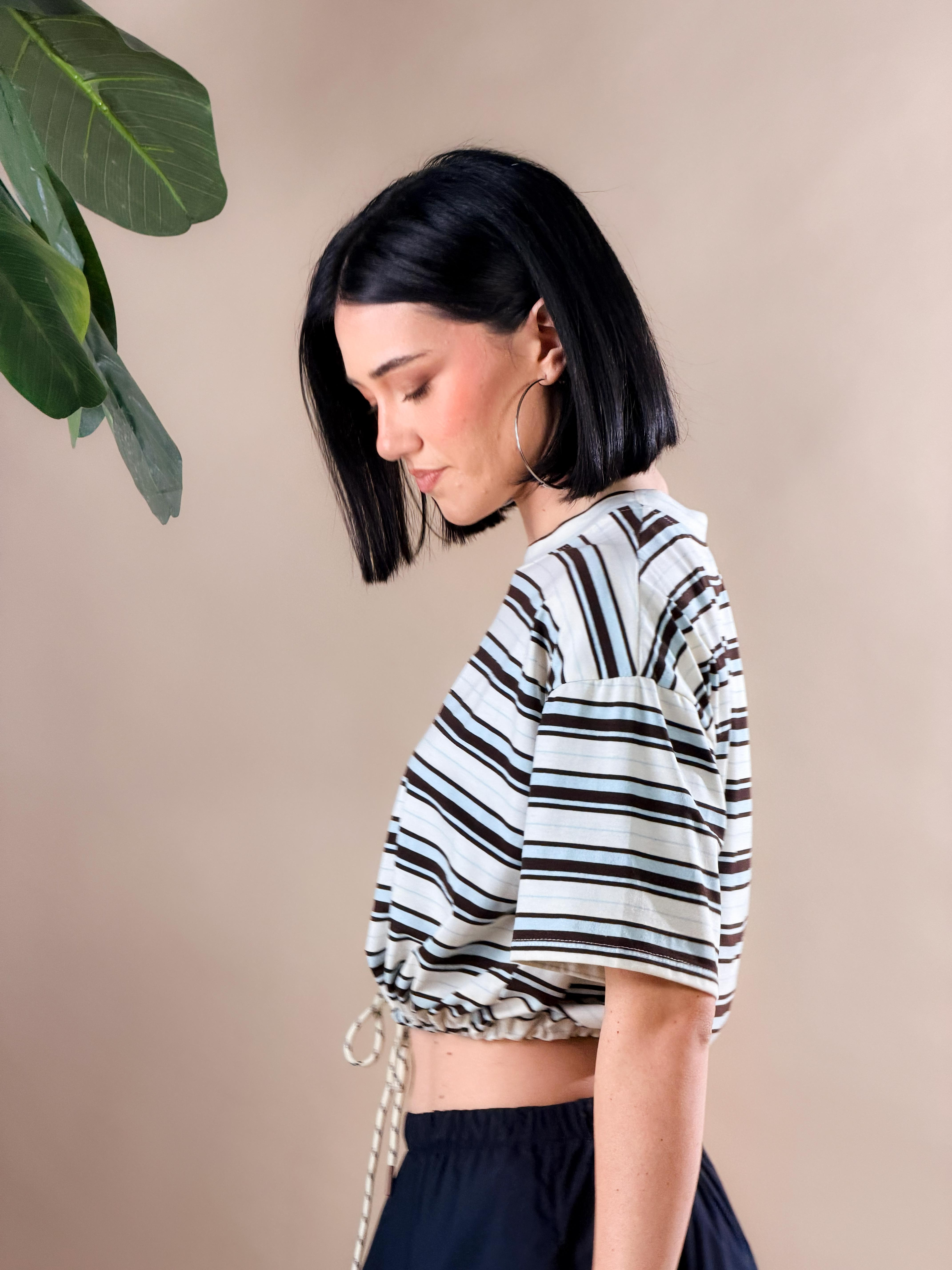 Maglia a righe|Colore:Celeste