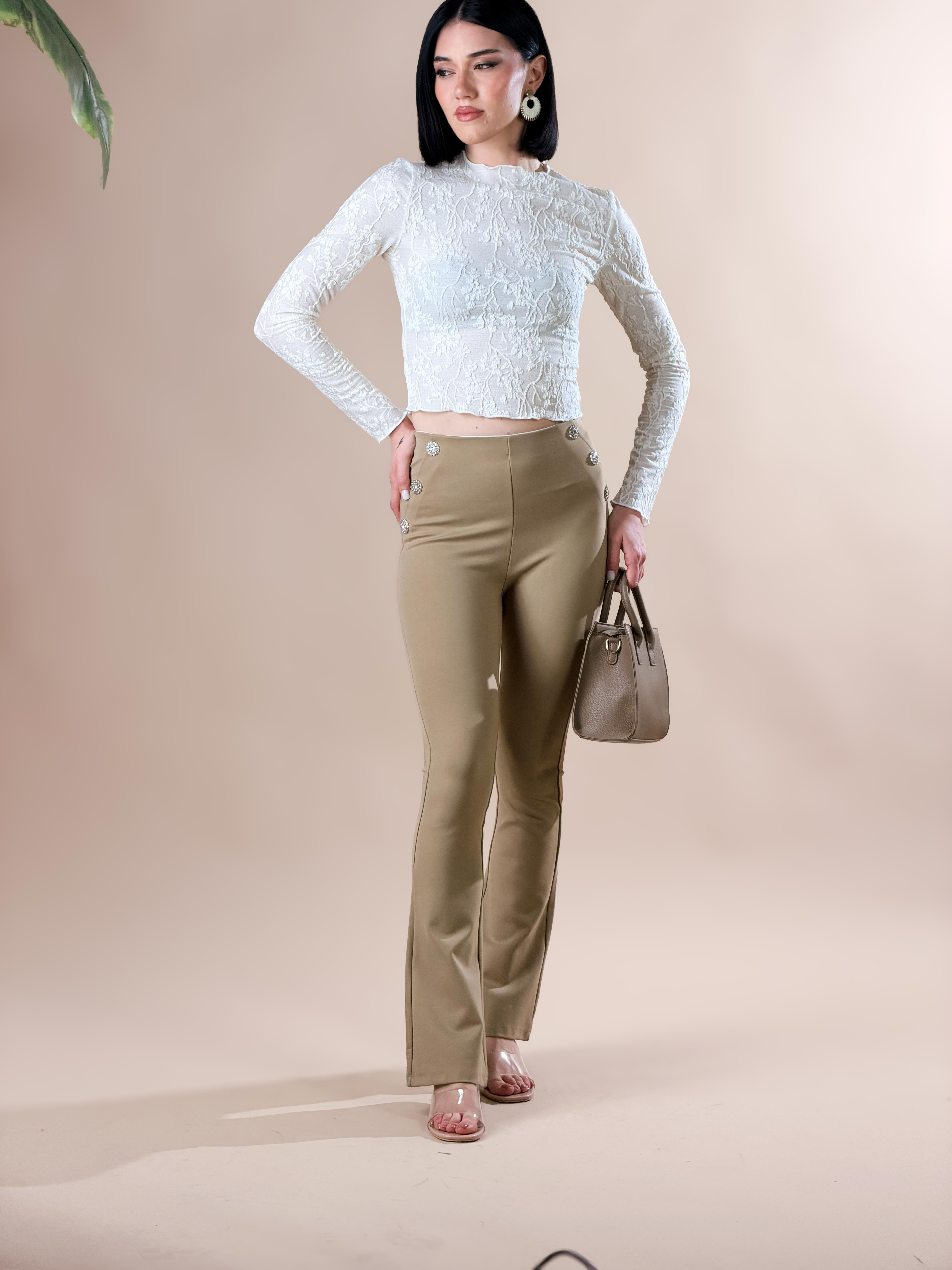 Pantaloni a zampa di elefante|Colore:Caffe