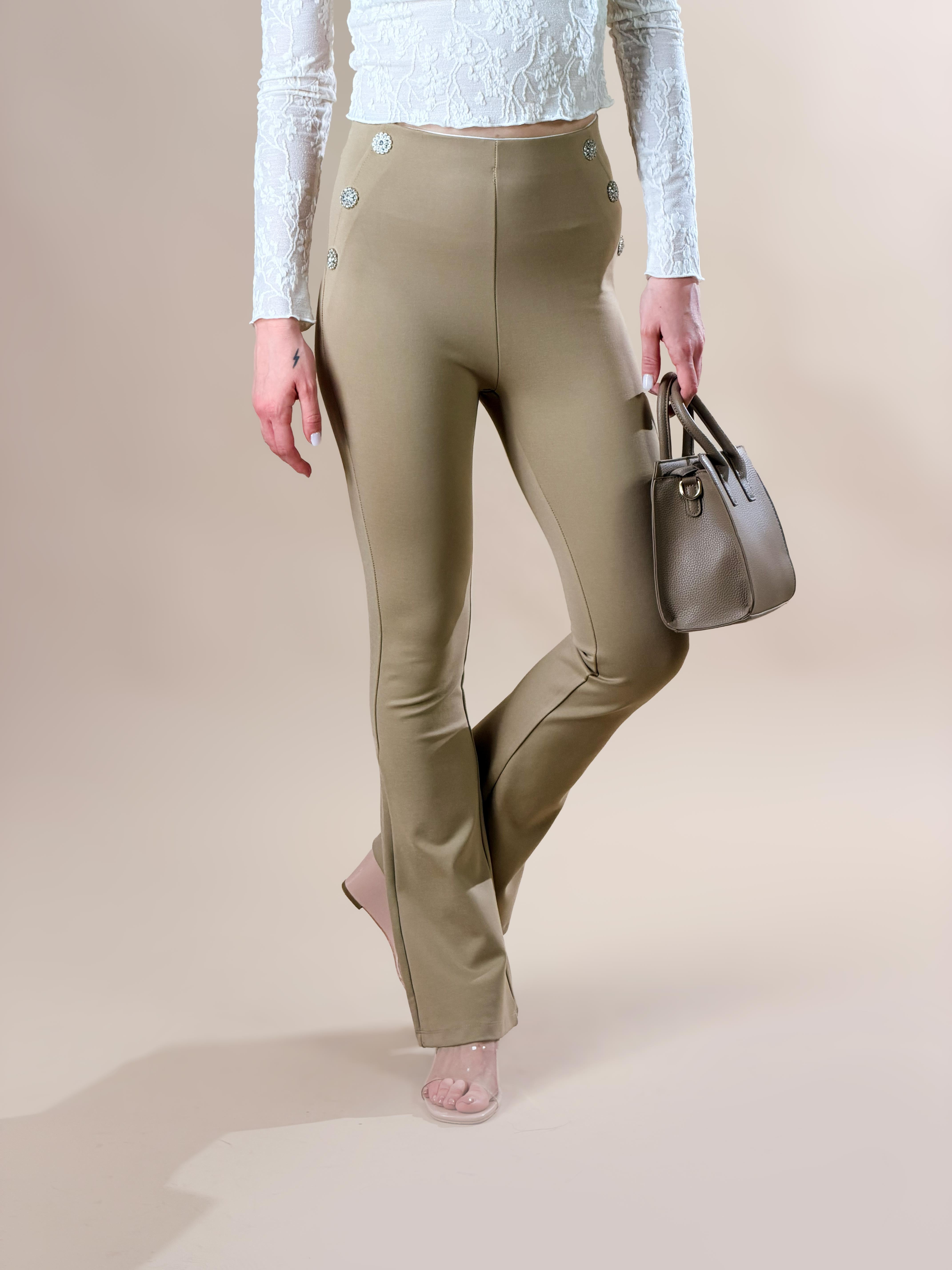 Pantaloni a zampa di elefante|Colore:Caffe