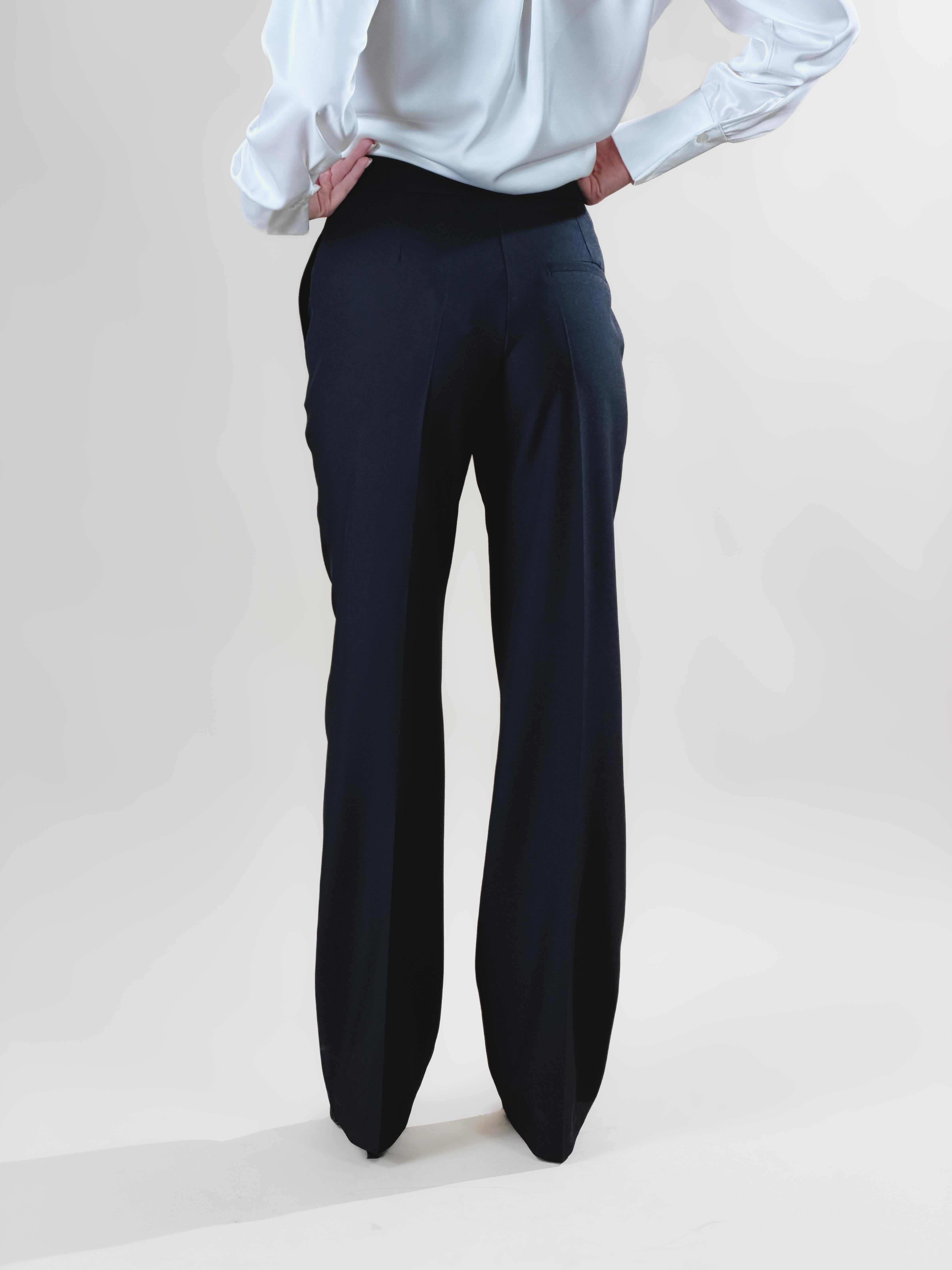 Pantalone palazzo con pinces|Colore:Nero