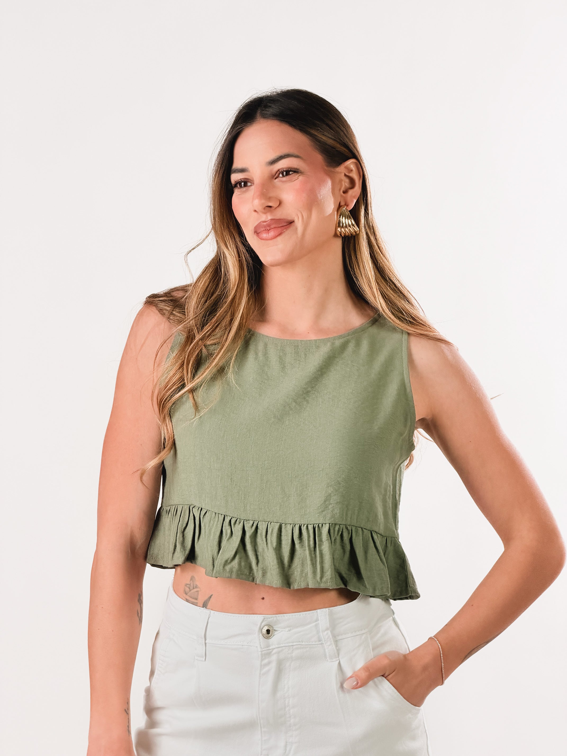 Top Iconica|Colore:Verde militare