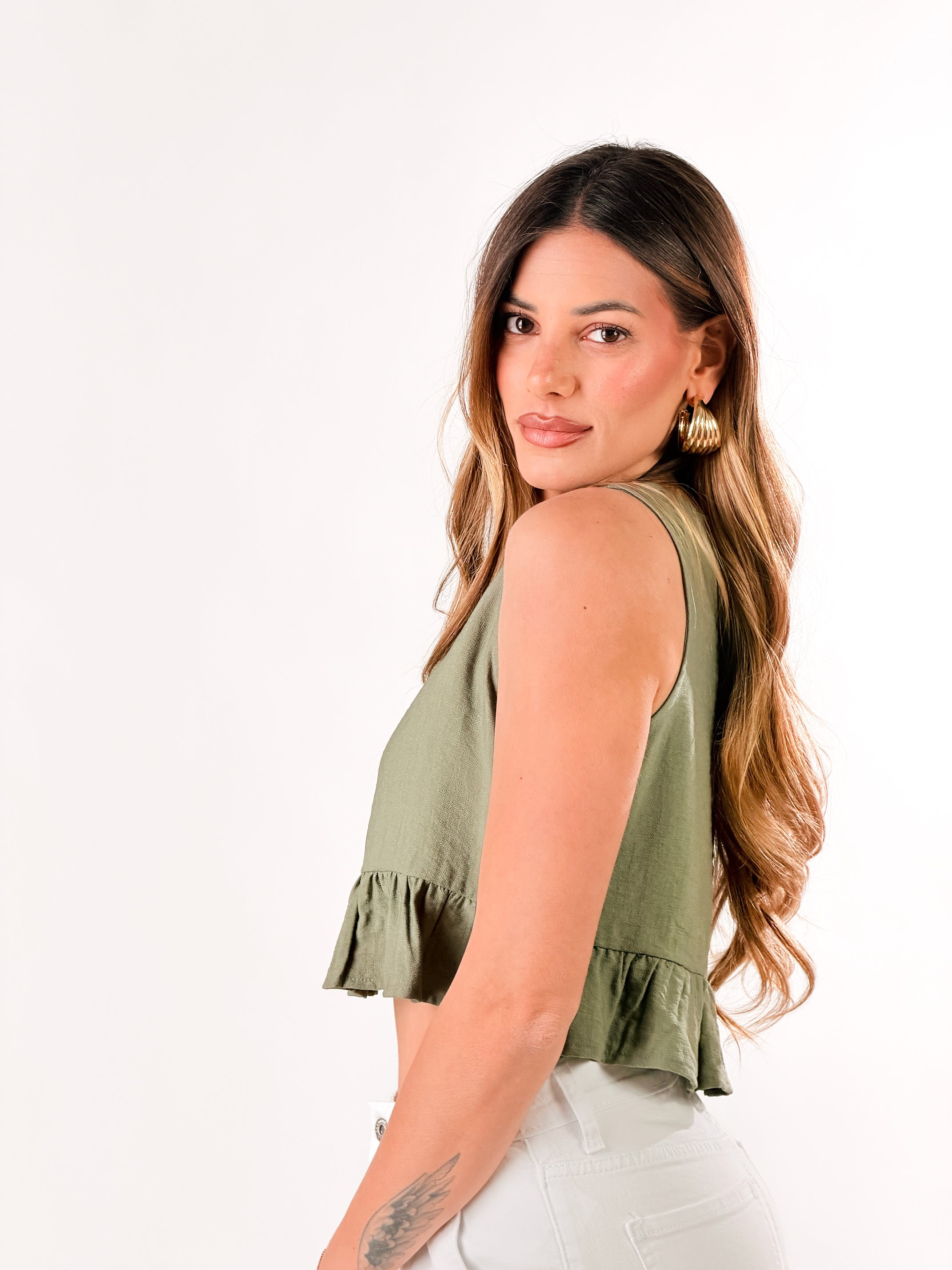 Top Iconica|Colore:Verde militare