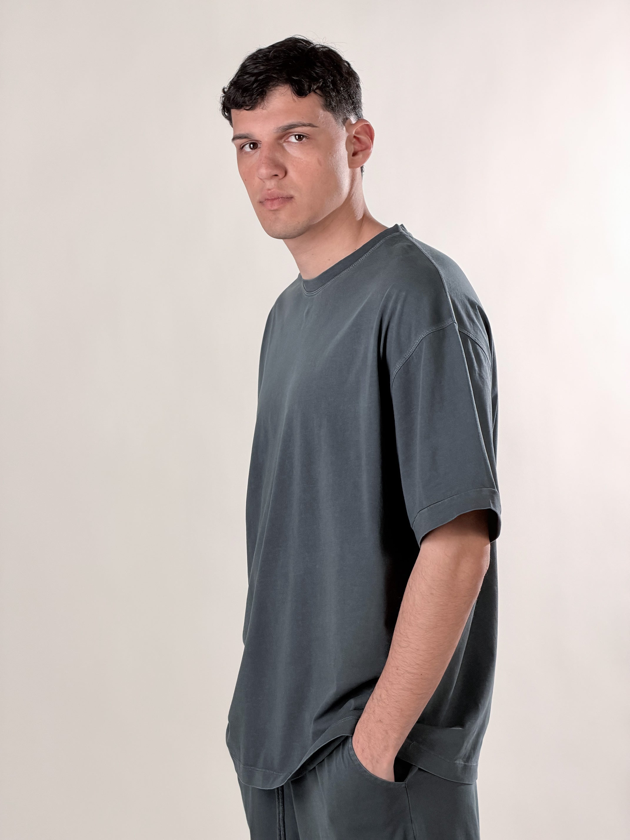 T-Shirt boxy|Colore:Piombo