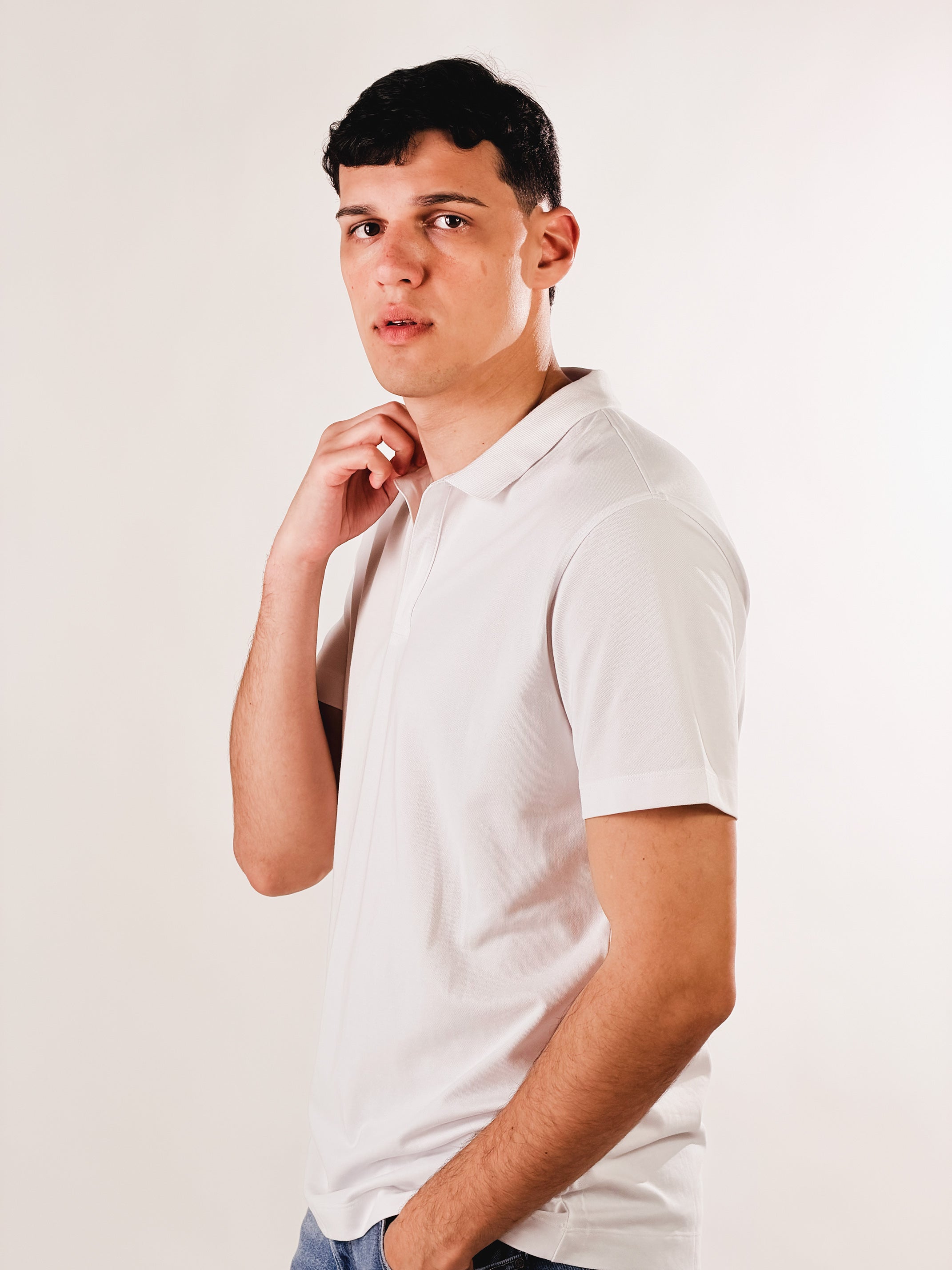 Polo senza bottoni|Colore:Bianco