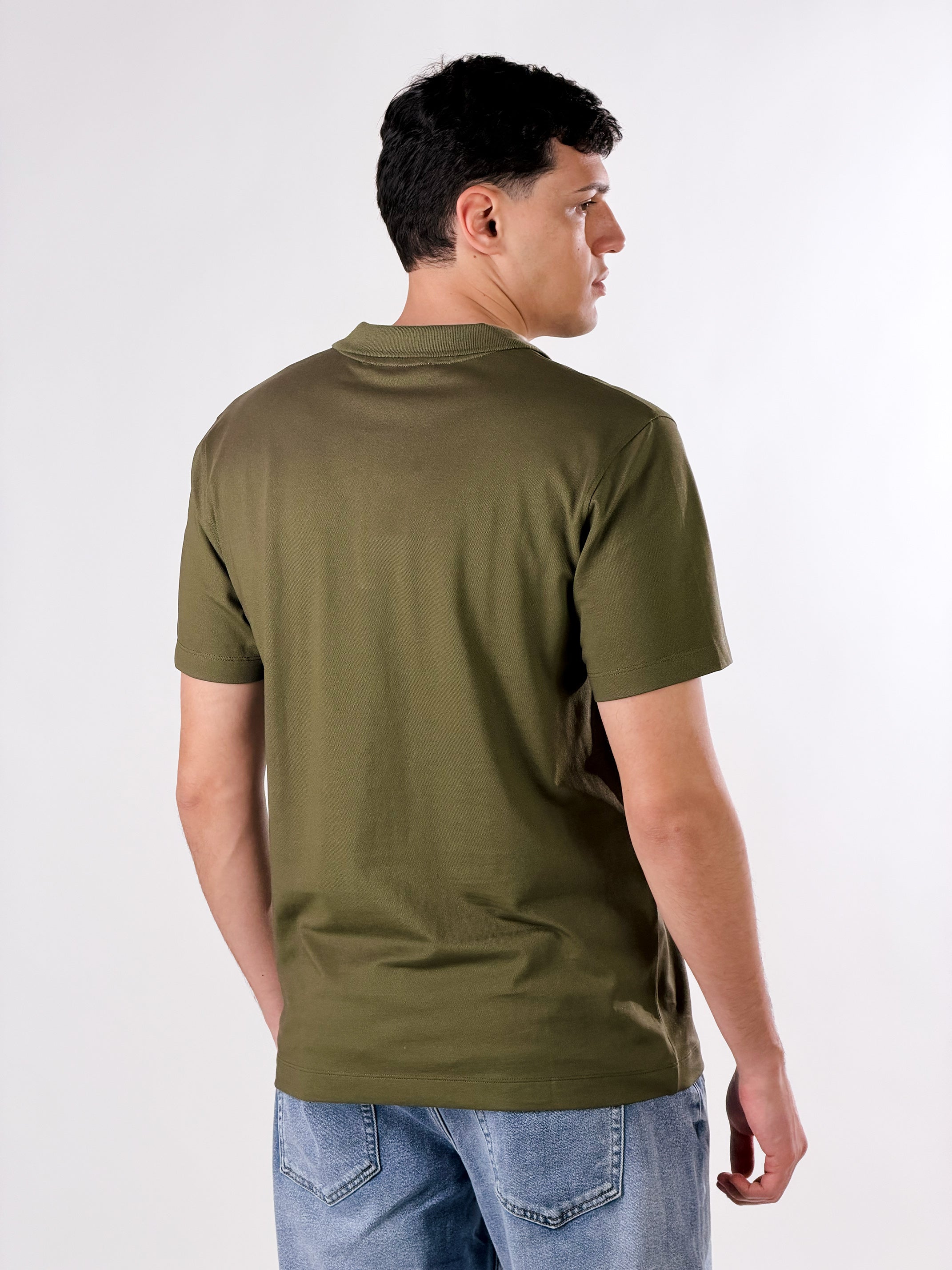 Polo senza bottoni|Colore:Verde militare