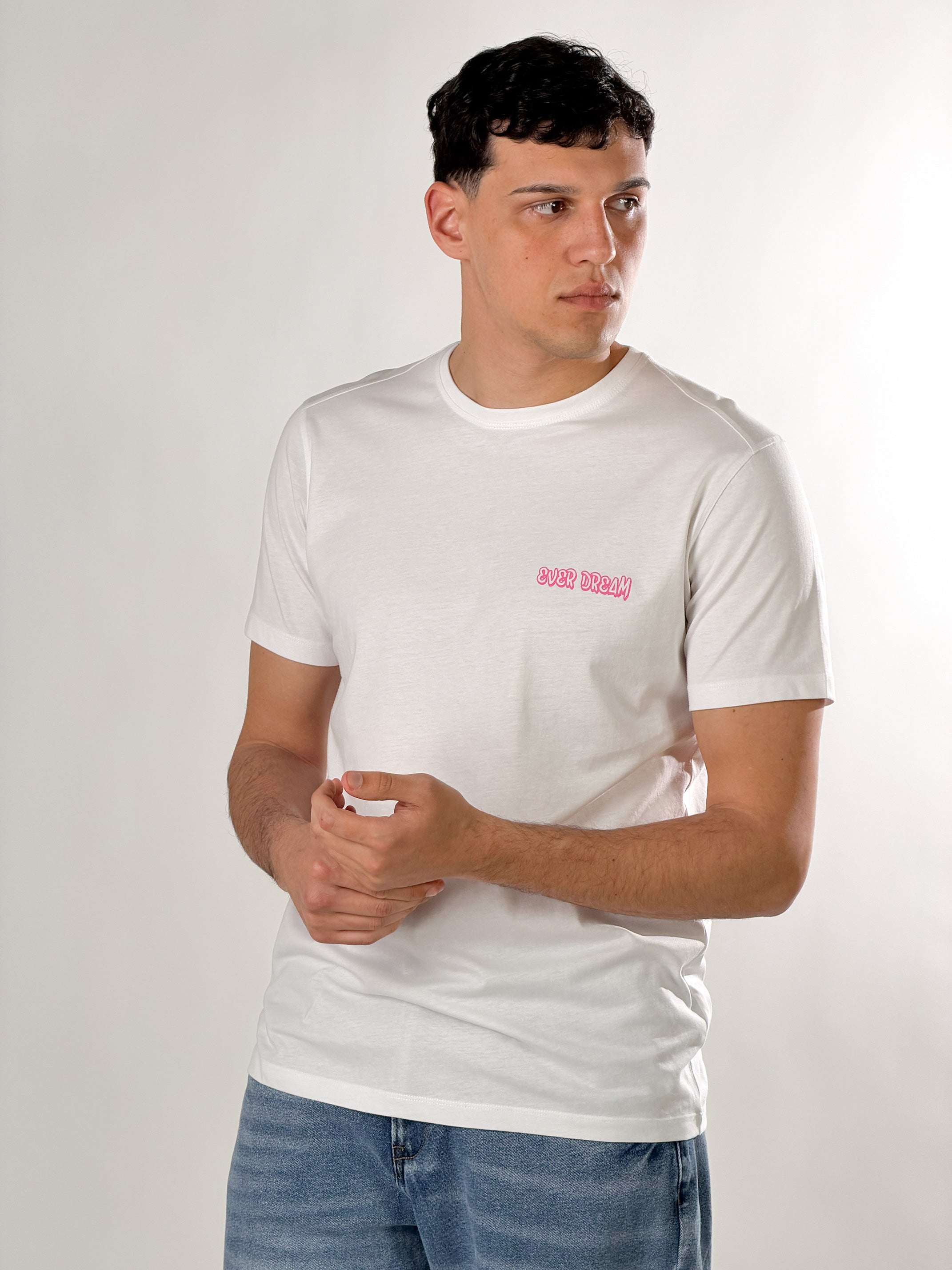 T-Shirt con stampa Palm Dream|Colore:Bianco