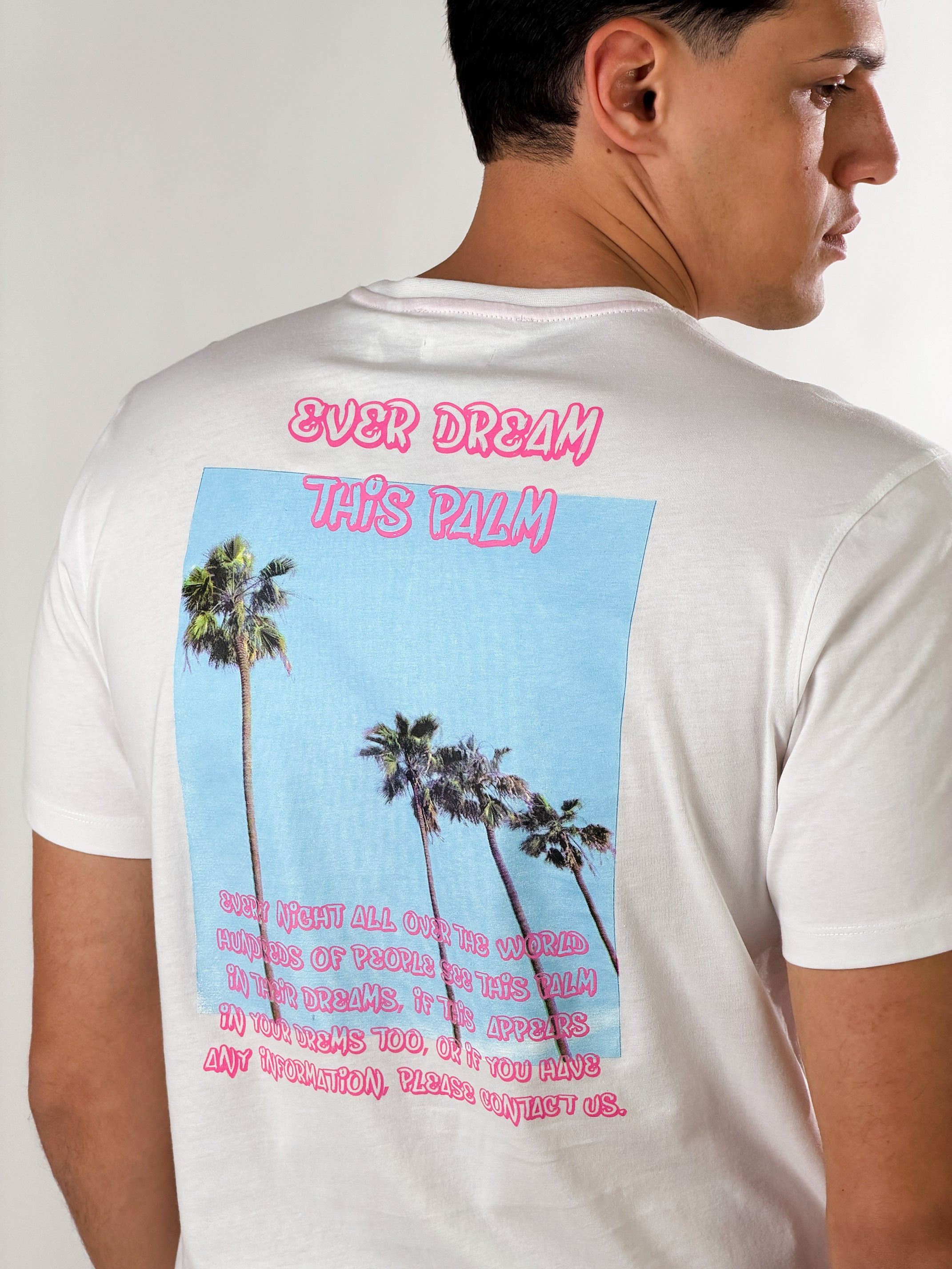 T-Shirt con stampa Palm Dream|Colore:Bianco