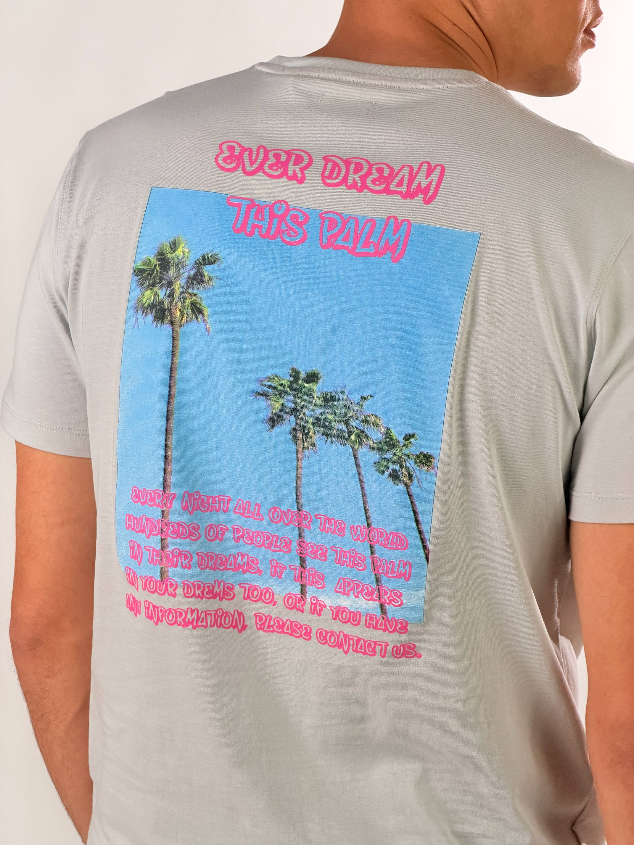 T-Shirt con stampa Palm Dream|Colore:Ghiaccio